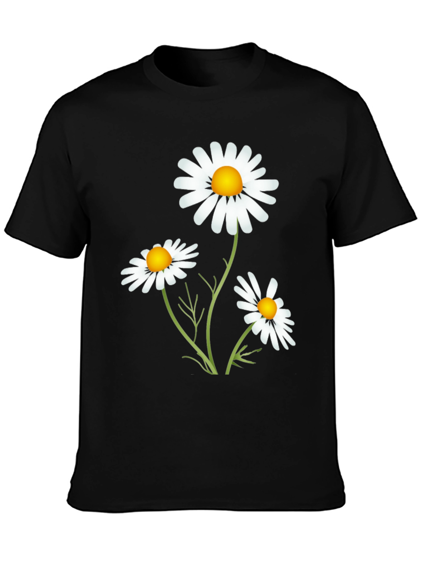 Daisy Graphic T-Shirt - Casual Black Tee