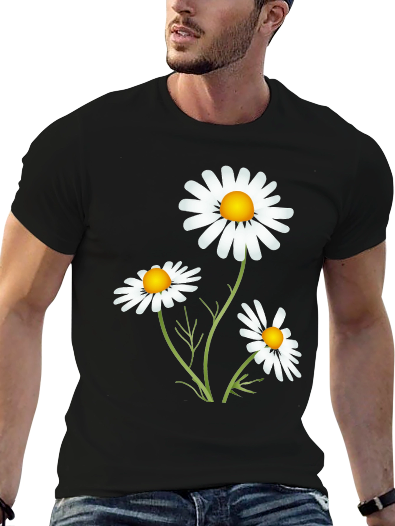 Daisy Graphic T-Shirt - Casual Black Tee