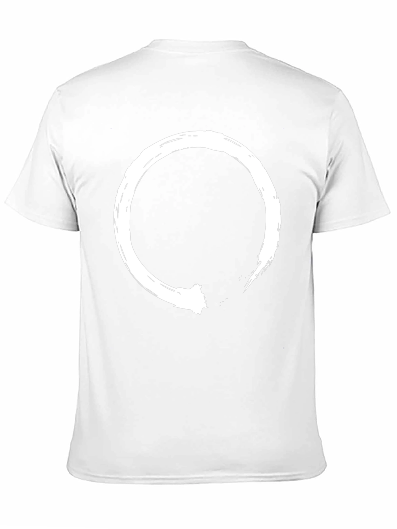 Black T-Shirt with White Enso Circle Design