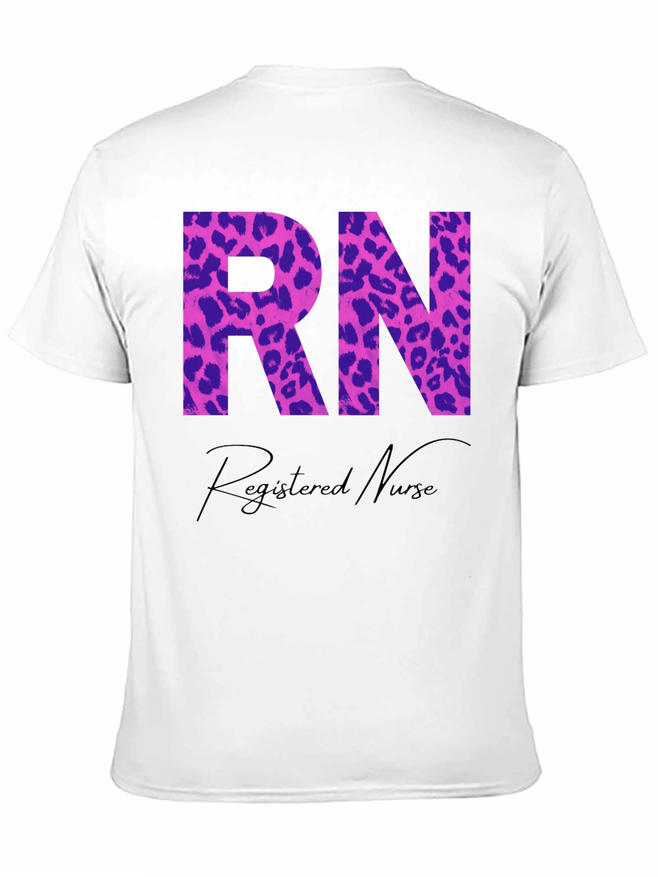 RN Registered Nurse Leopard Print Graphic T-Shirt