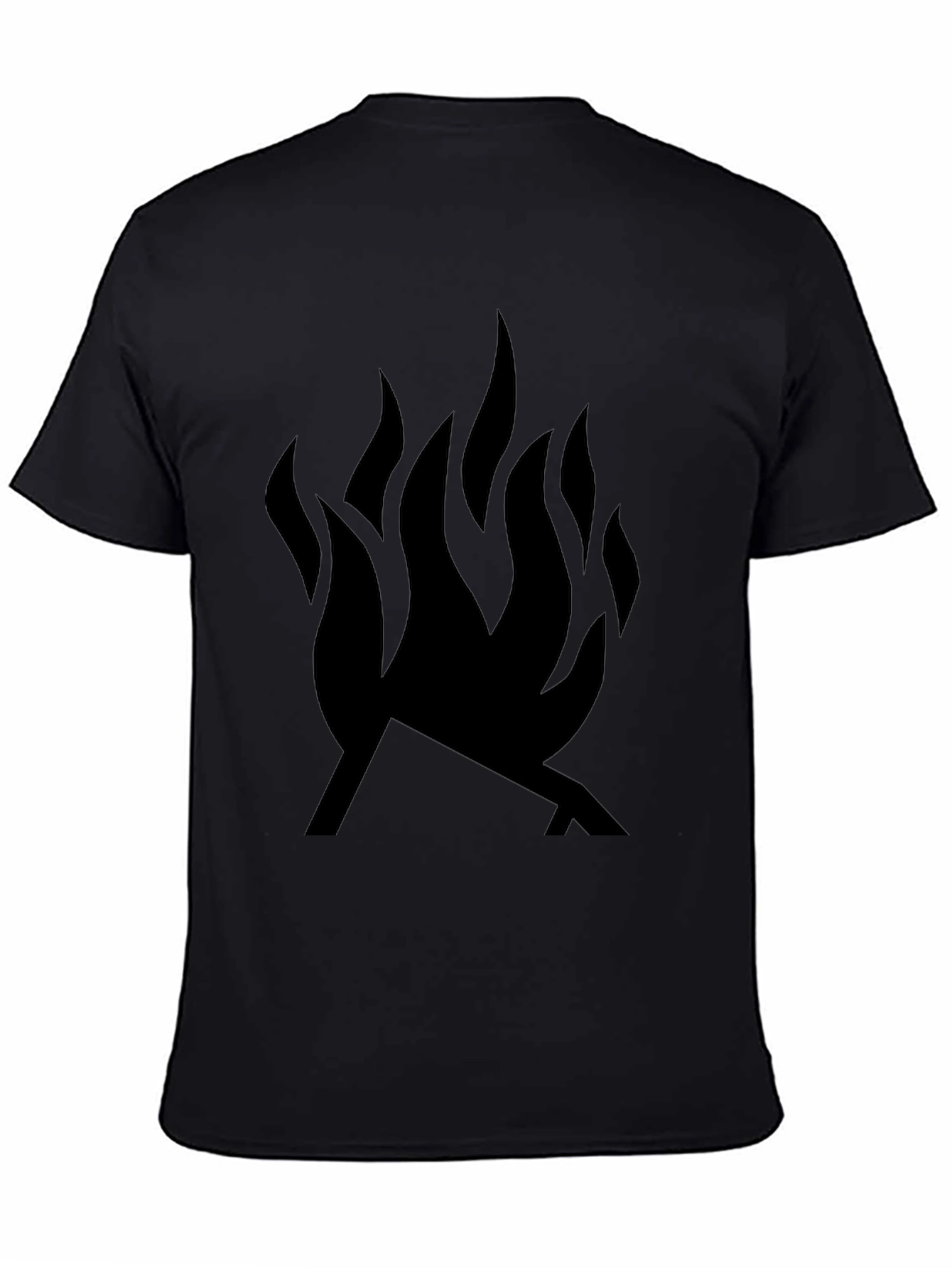 Black Tee with Campfire Graphic