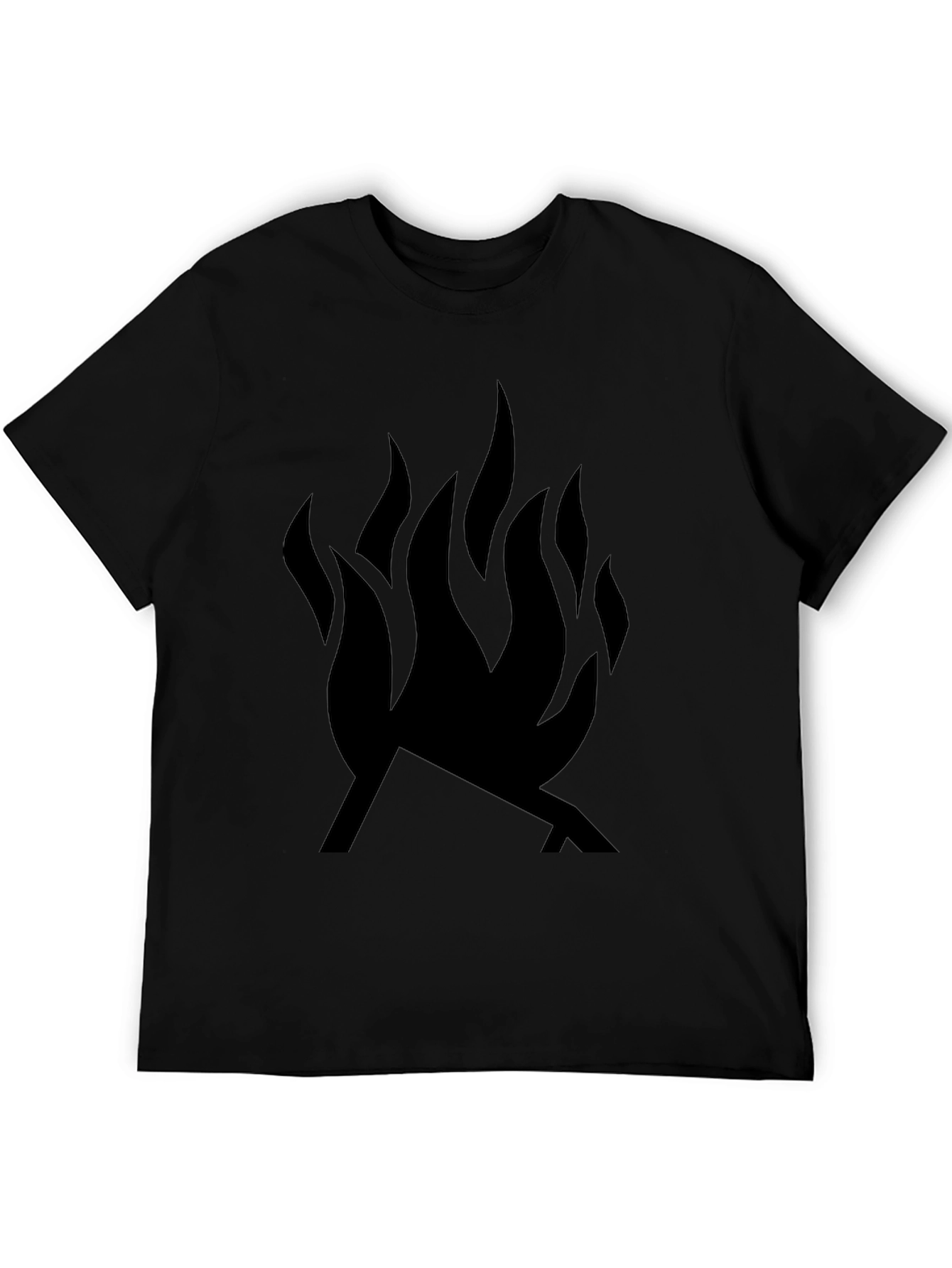 Black Tee with Campfire Graphic