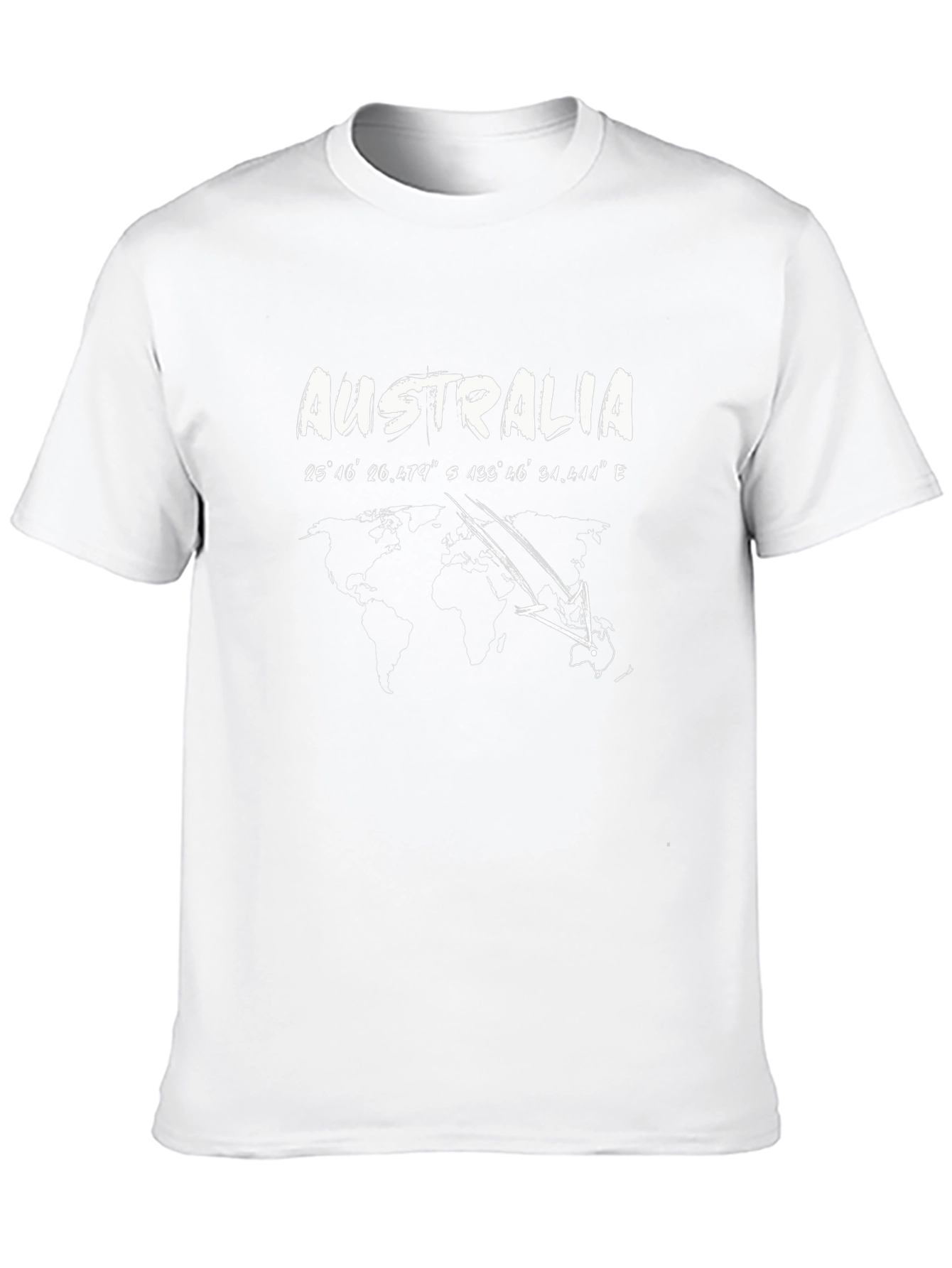 Australia Coordinates Mens Black T-Shirt