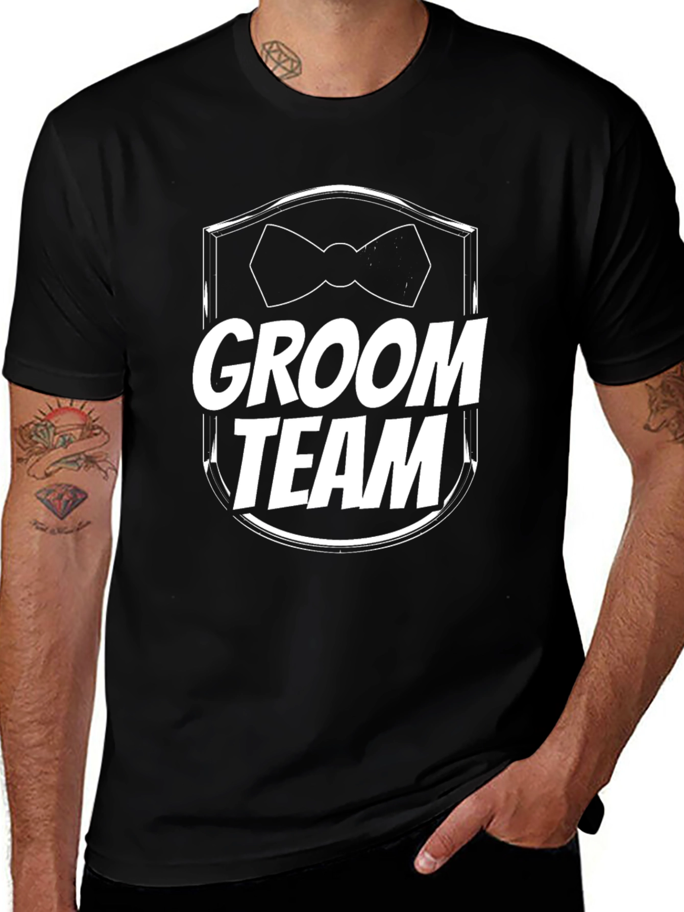 Groom Team T-Shirt - Black Wedding Party Tee