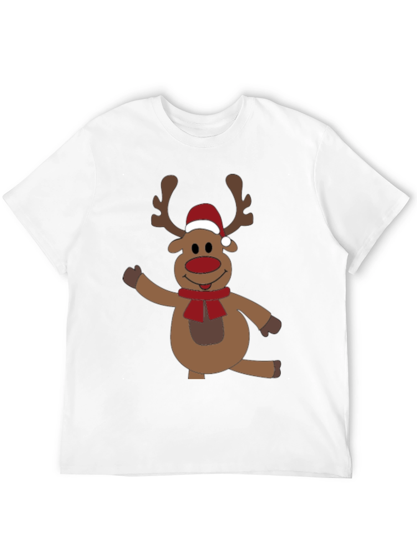 Festive Reindeer Graphic Tee - Holiday Fun