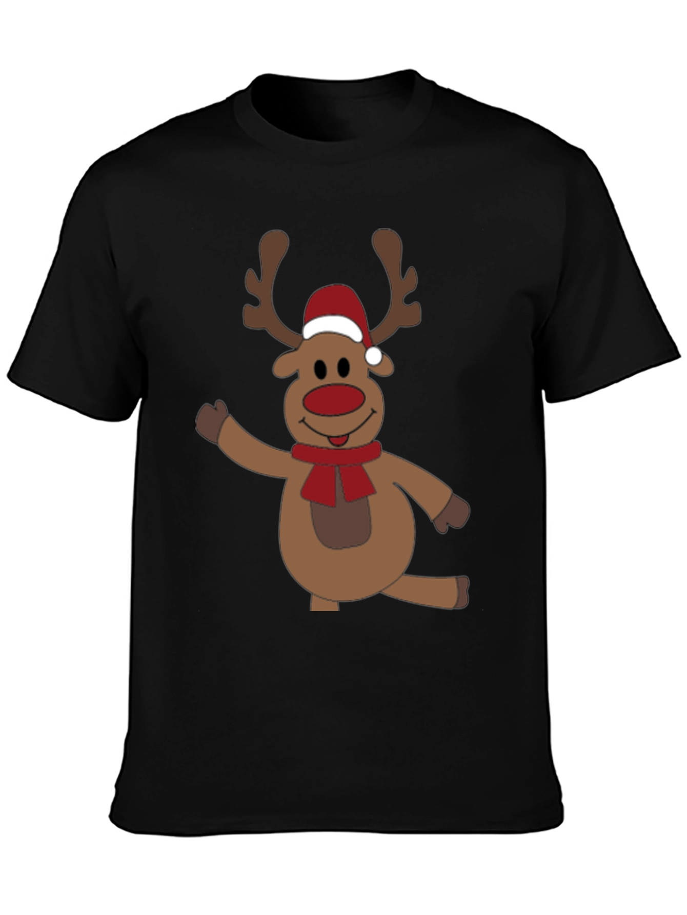Festive Reindeer Graphic Tee - Holiday Fun