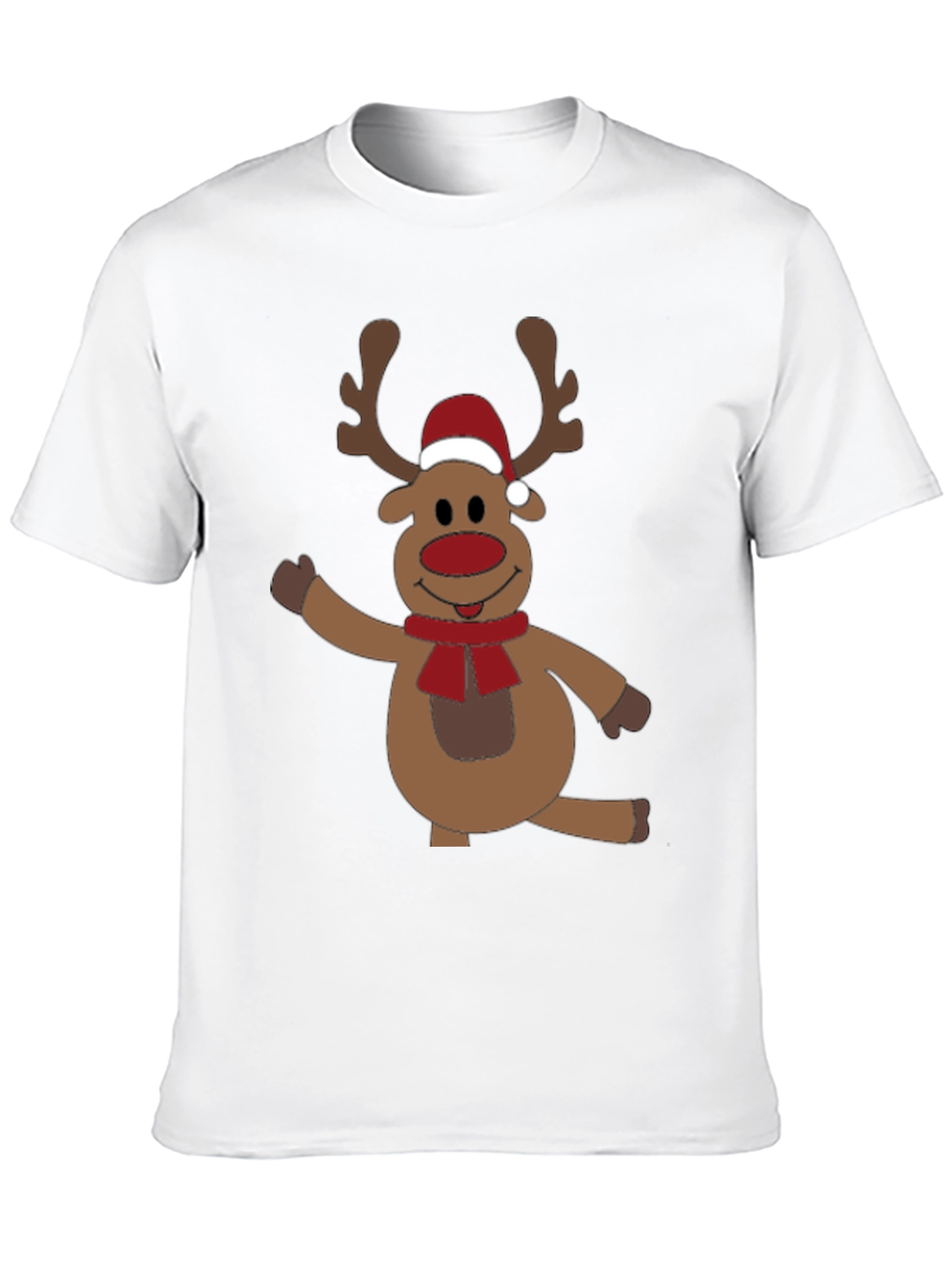Festive Reindeer Graphic Tee - Holiday Fun