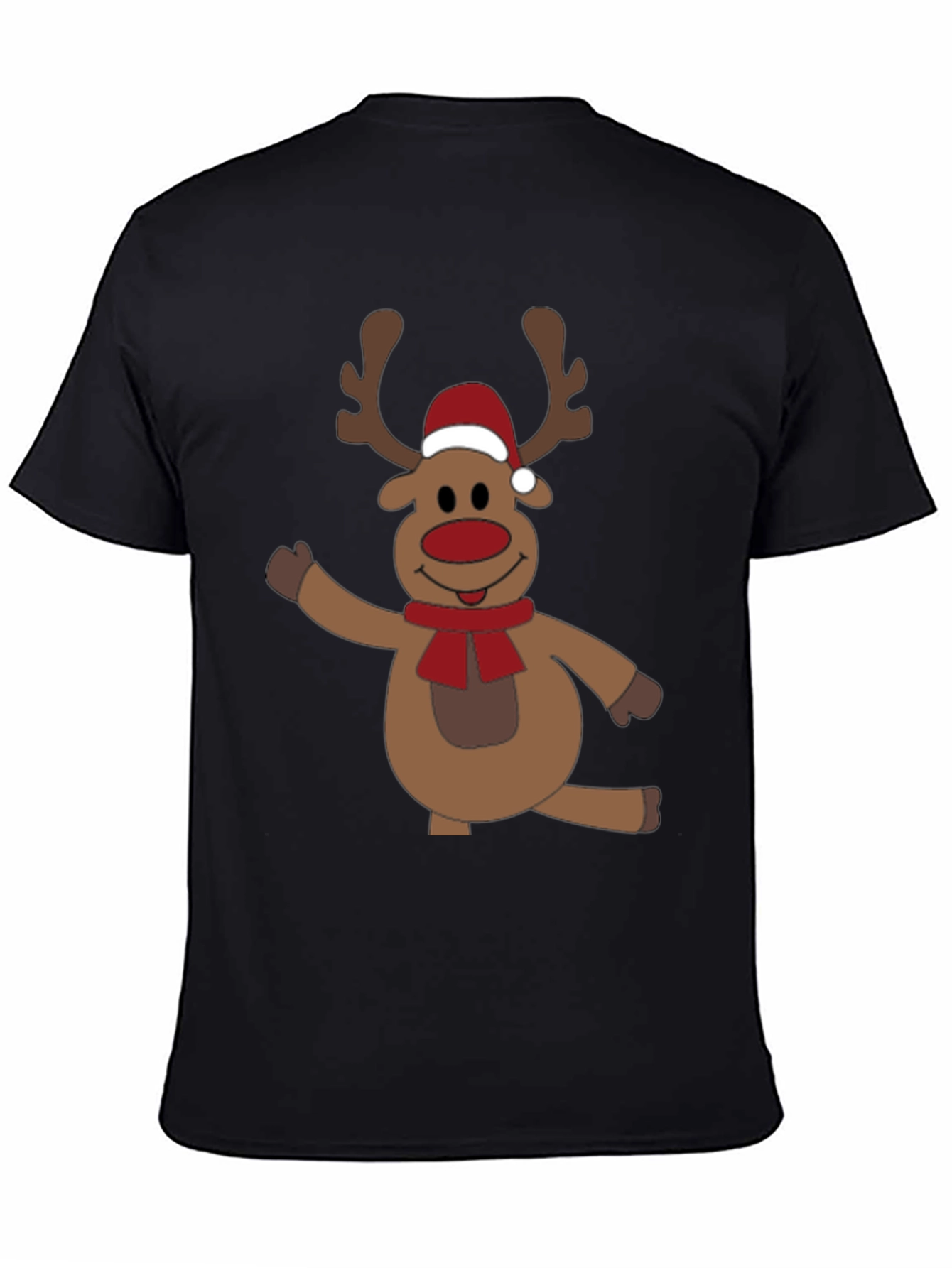 Festive Reindeer Graphic Tee - Holiday Fun