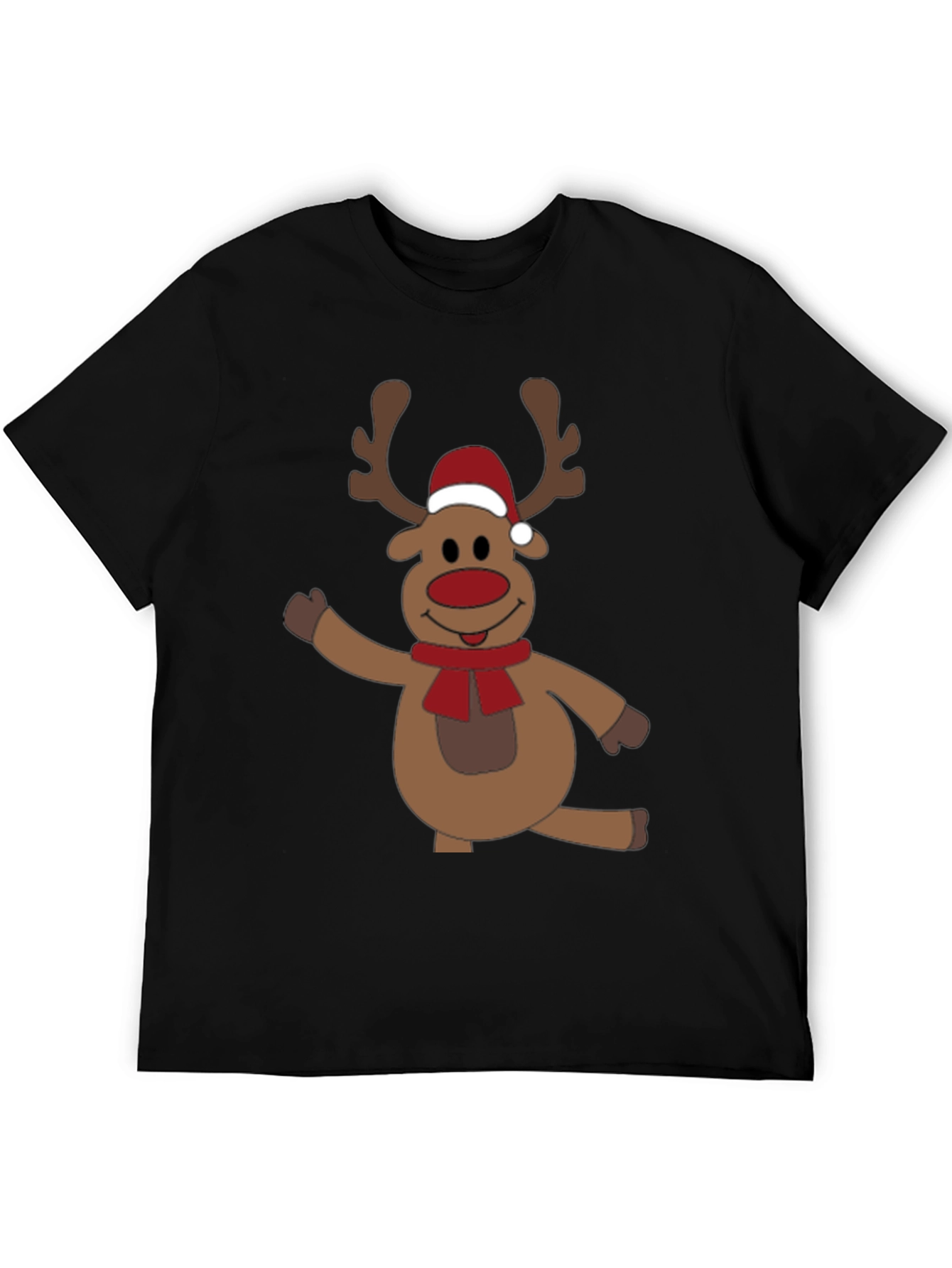 Festive Reindeer Graphic Tee - Holiday Fun