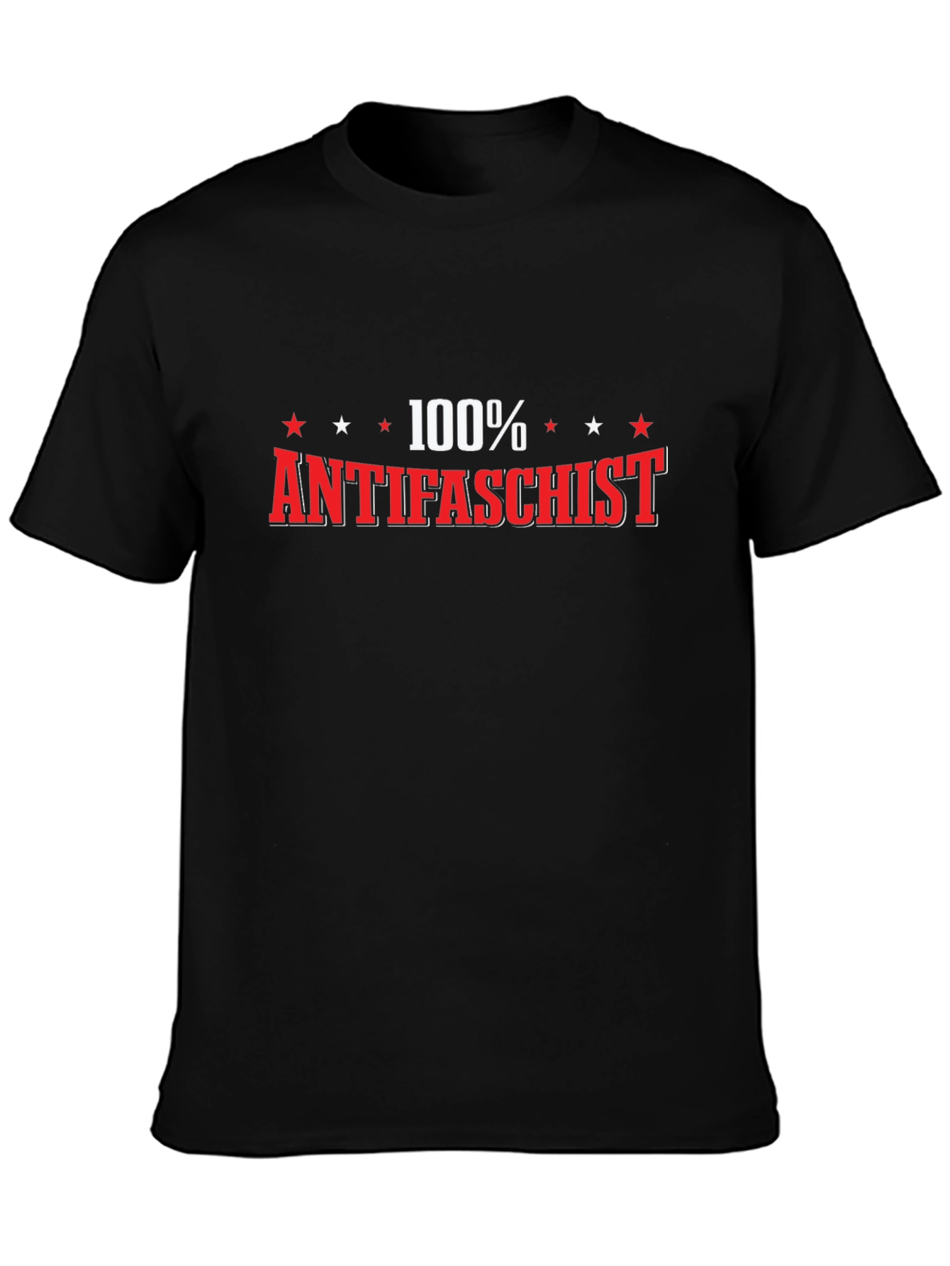 100% Antifascist Black T-Shirt - Bold Statement Tee