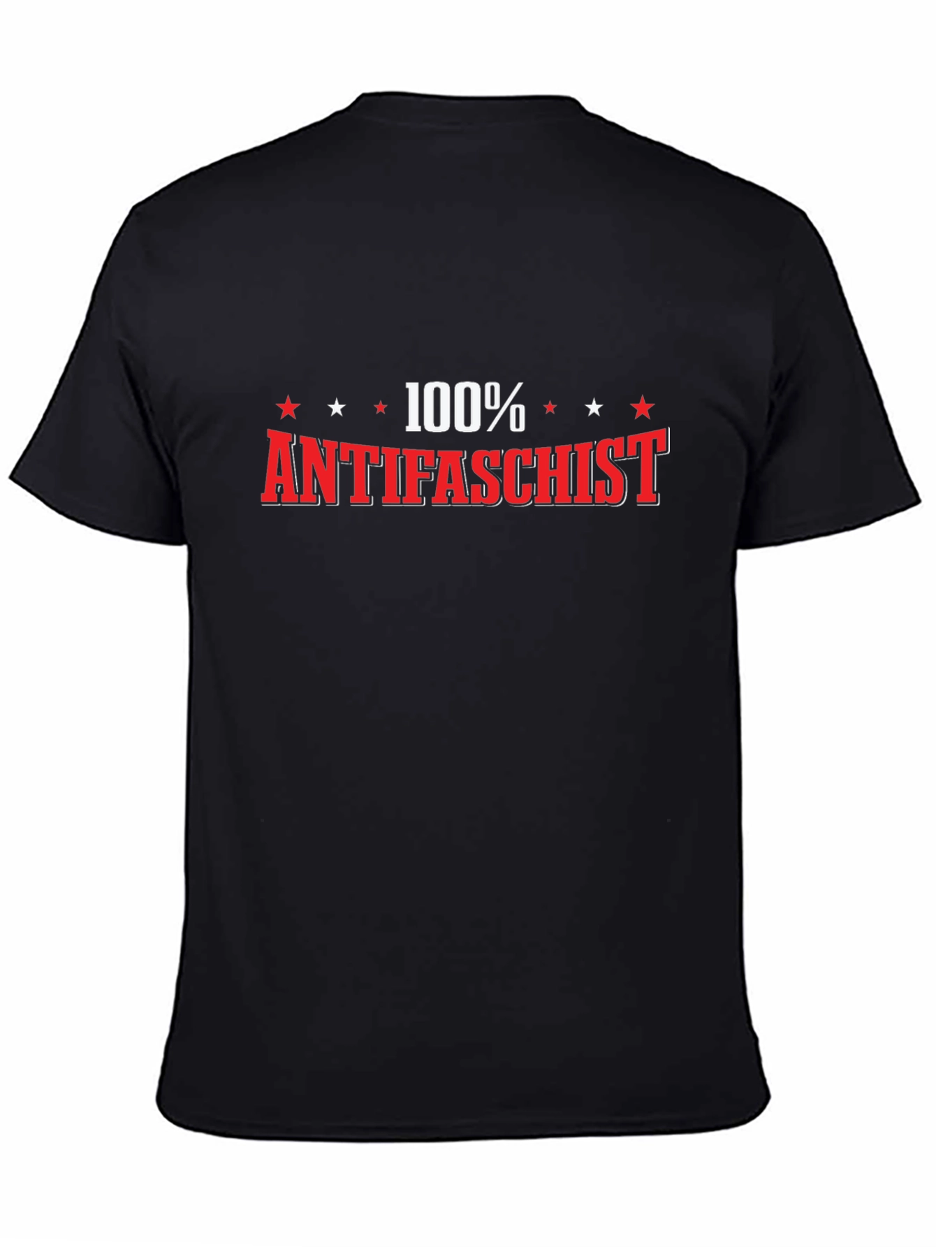 100% Antifascist Black T-Shirt - Bold Statement Tee