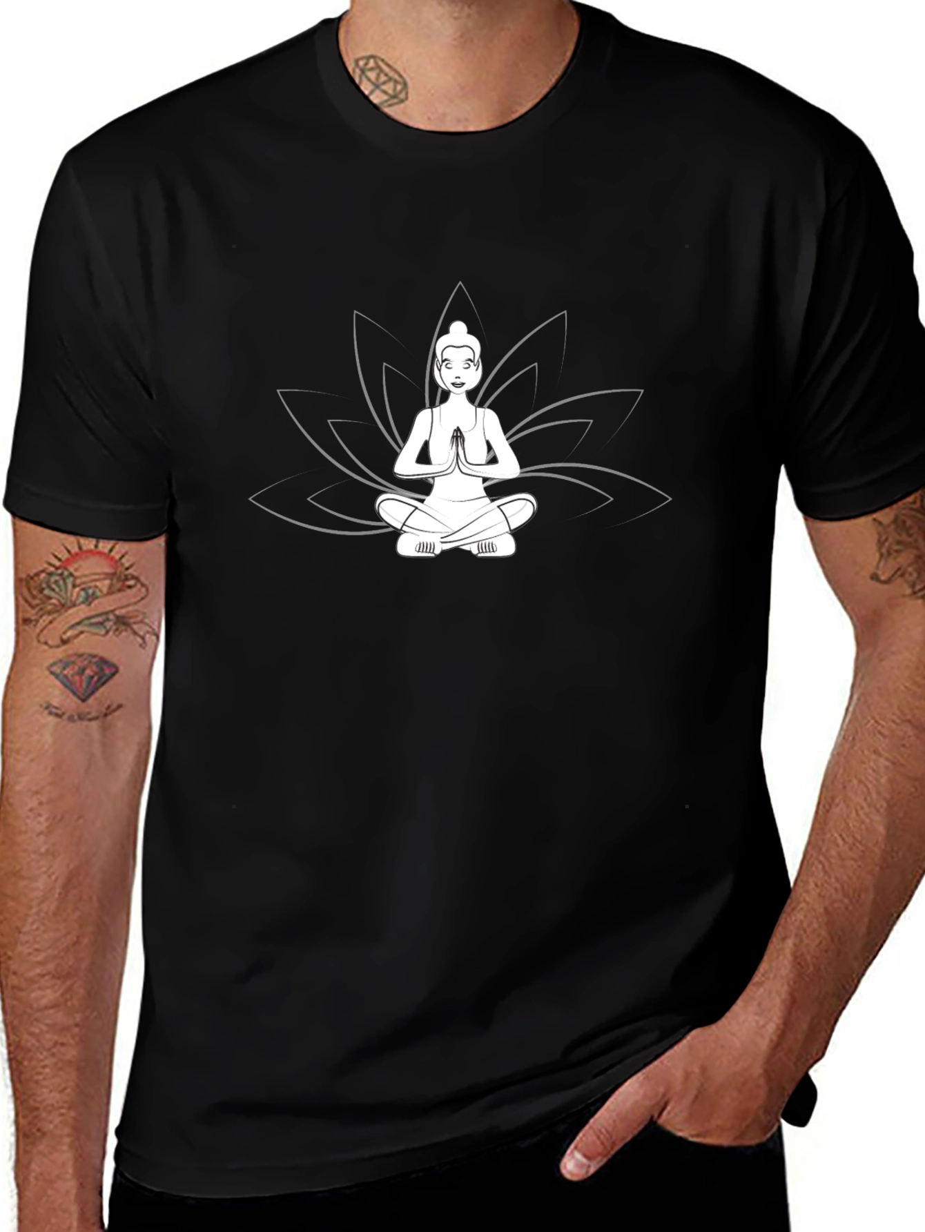 Zen Meditation Lotus Graphic T-Shirt