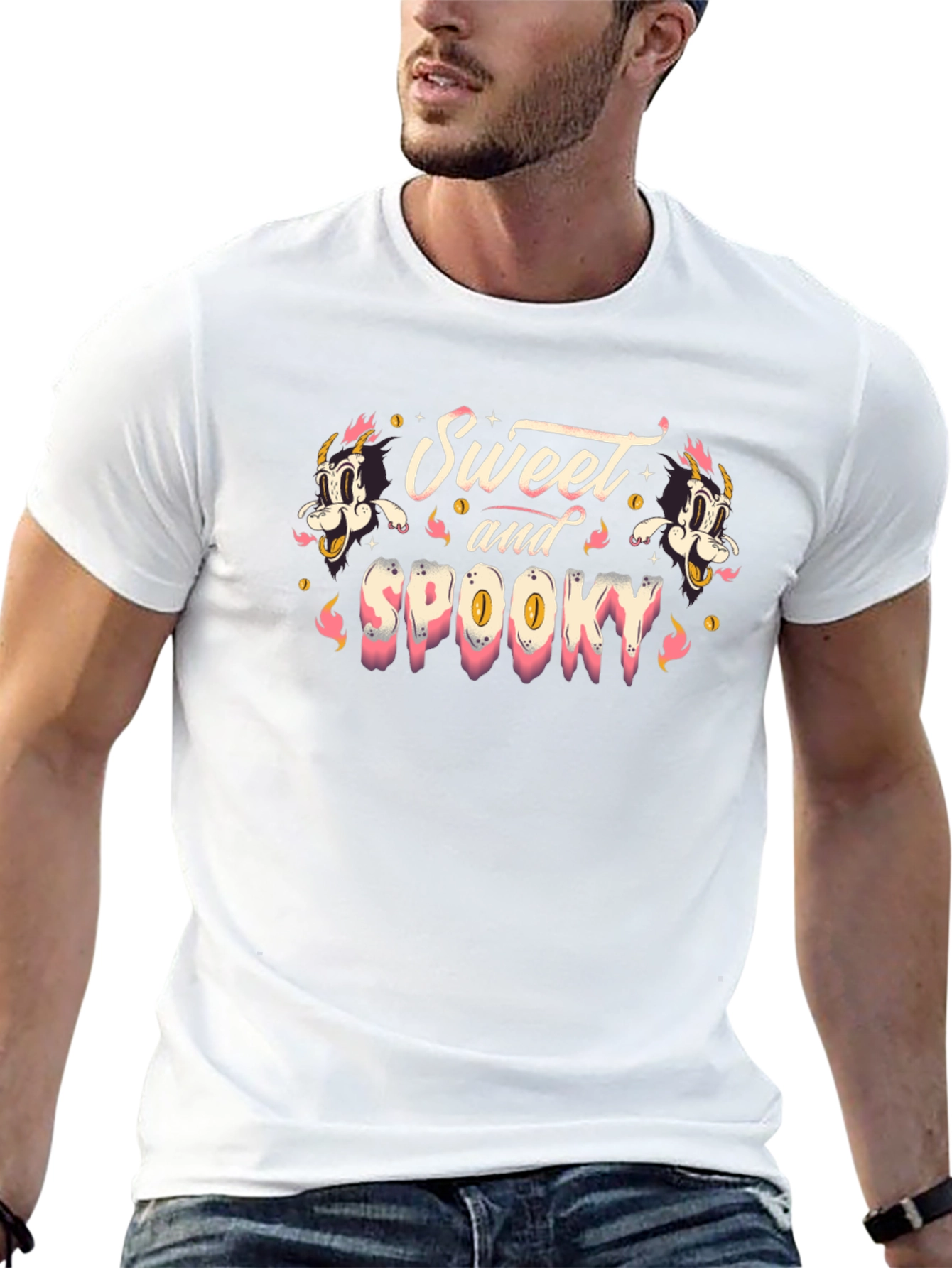 Sweet and Spooky Graphic Print T-Shirt