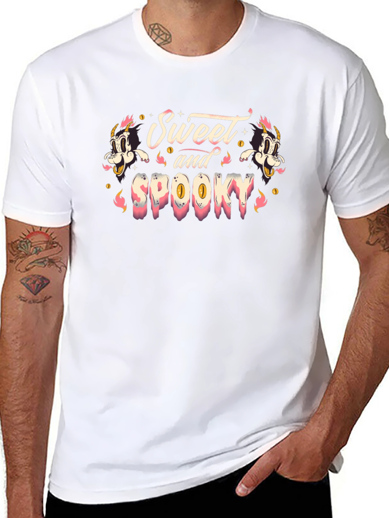 Sweet and Spooky Graphic Print T-Shirt