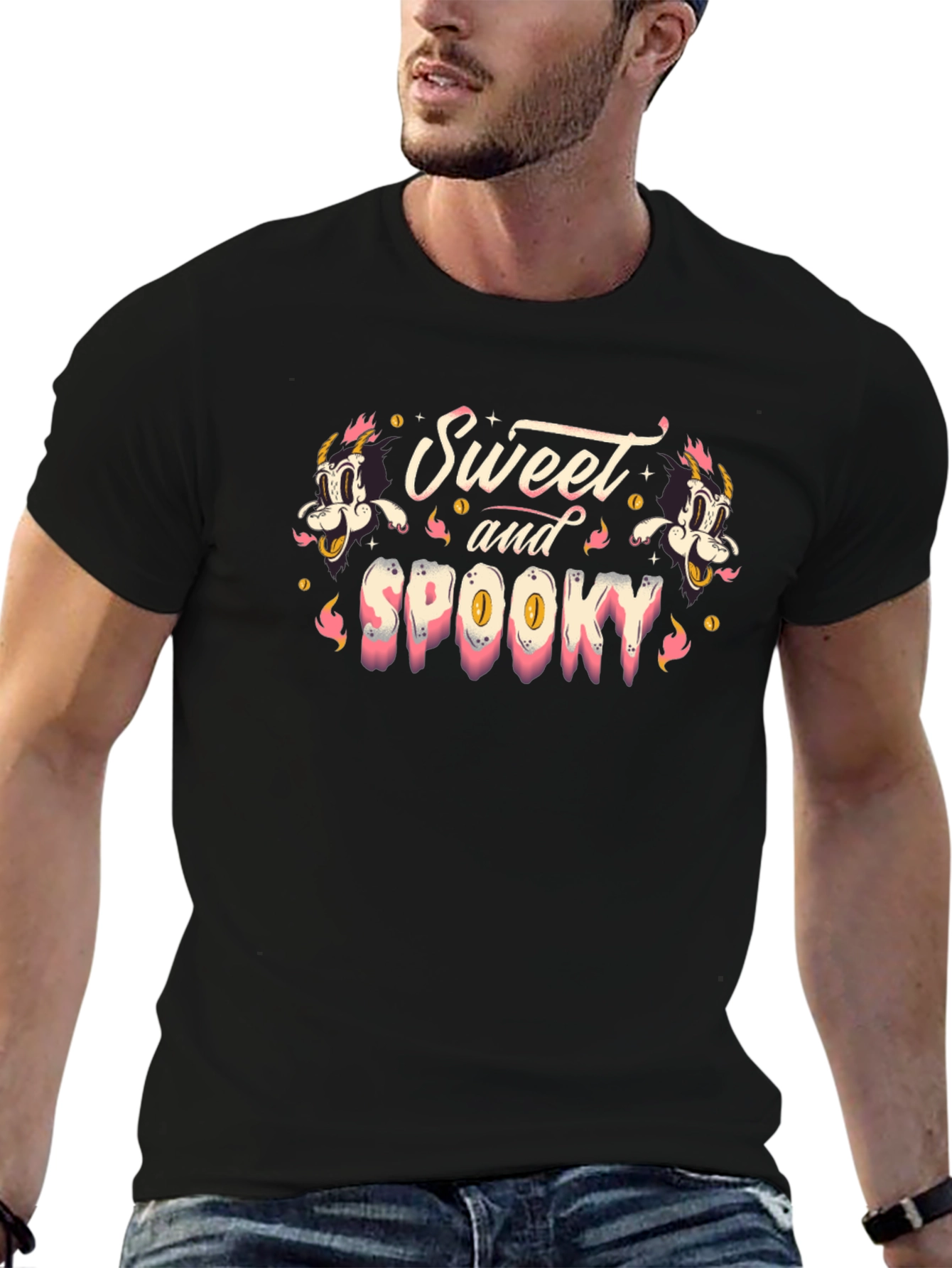 Sweet and Spooky Graphic Print T-Shirt