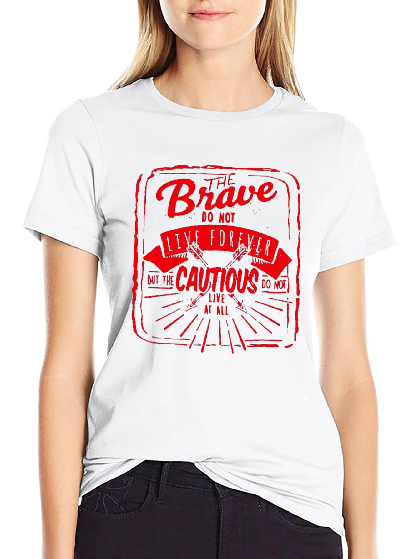The Brave Live Forever Black Graphic Tee