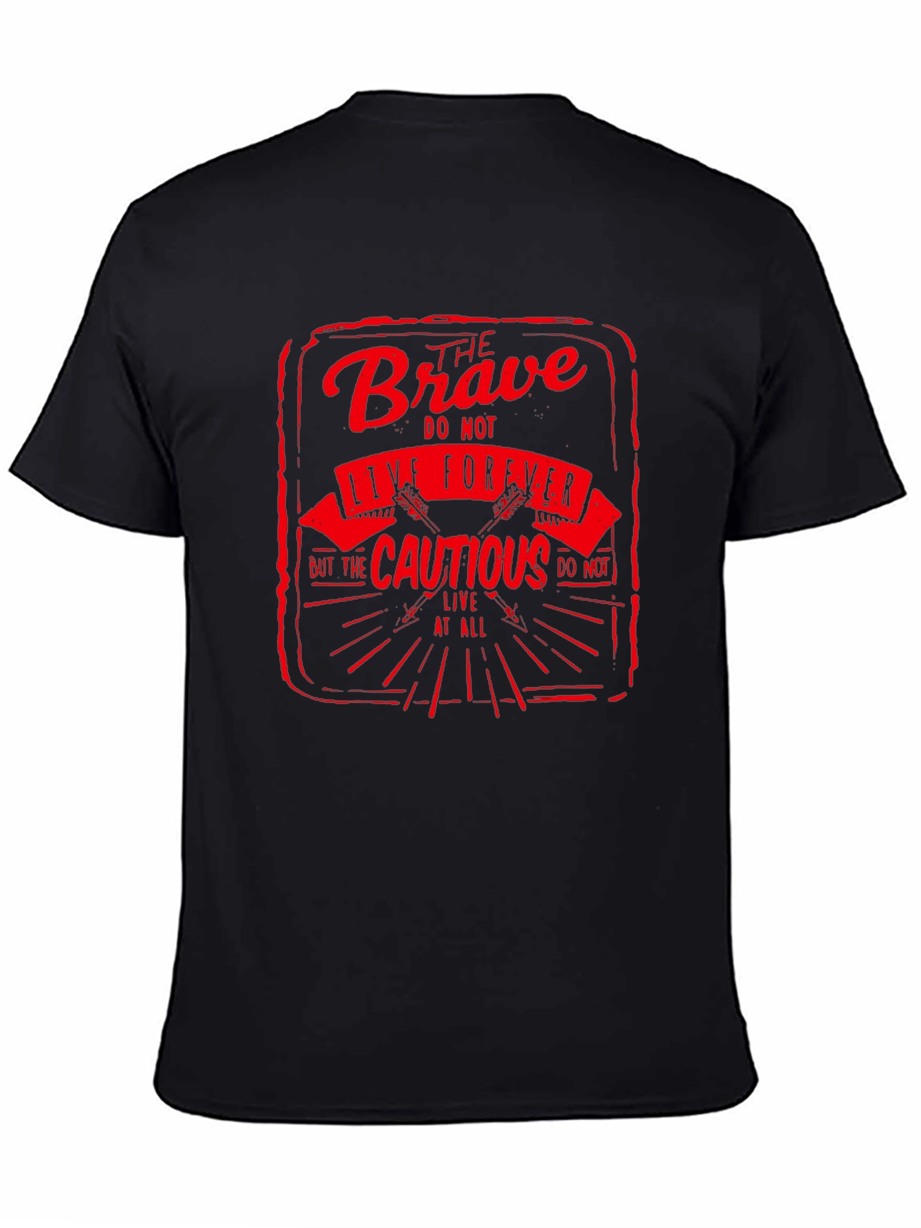 The Brave Live Forever Black Graphic Tee