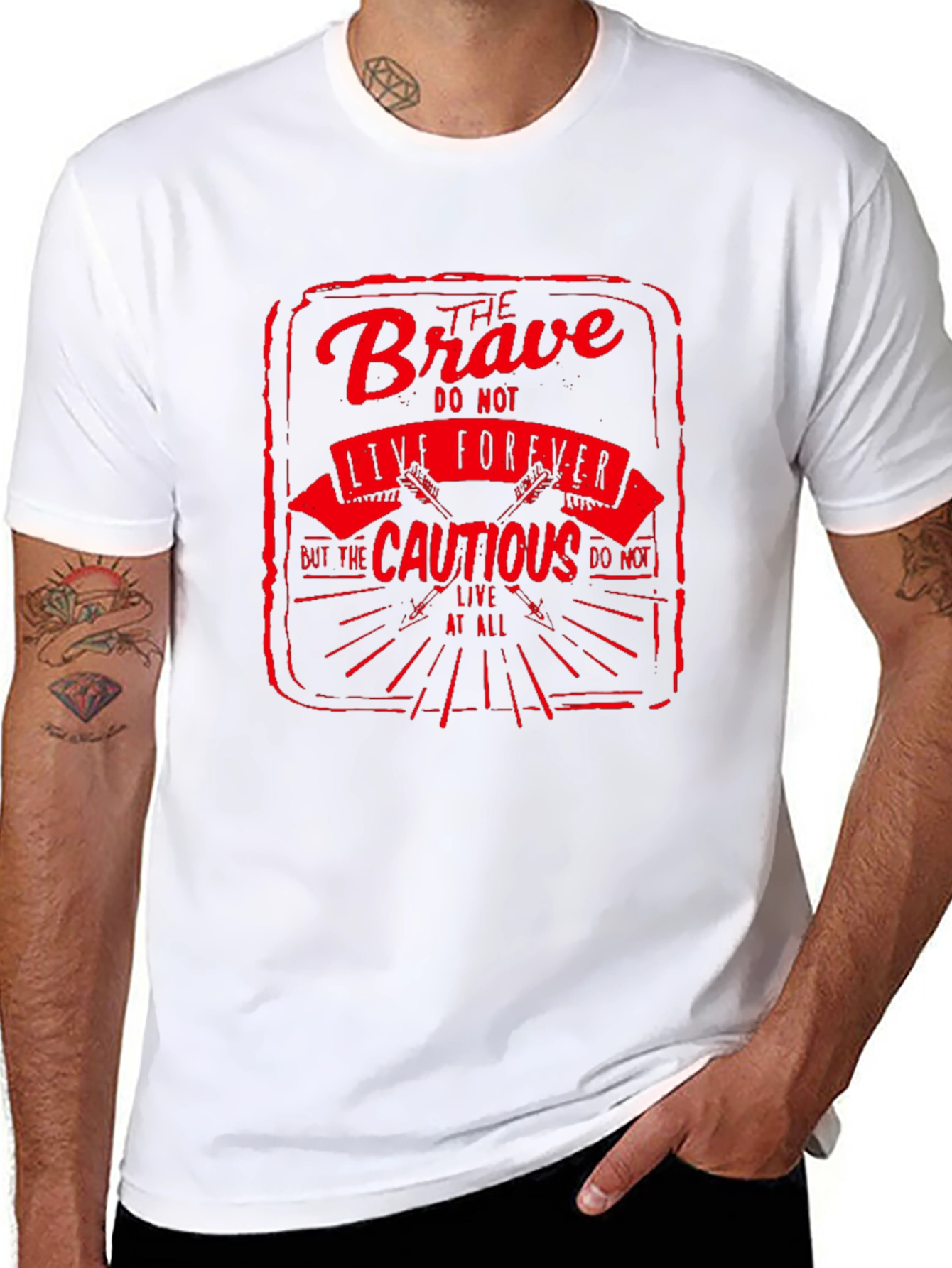 The Brave Live Forever Black Graphic Tee