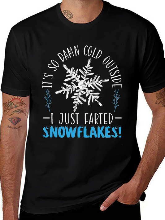Funny Winter Farting Snowflakes Graphic Tee