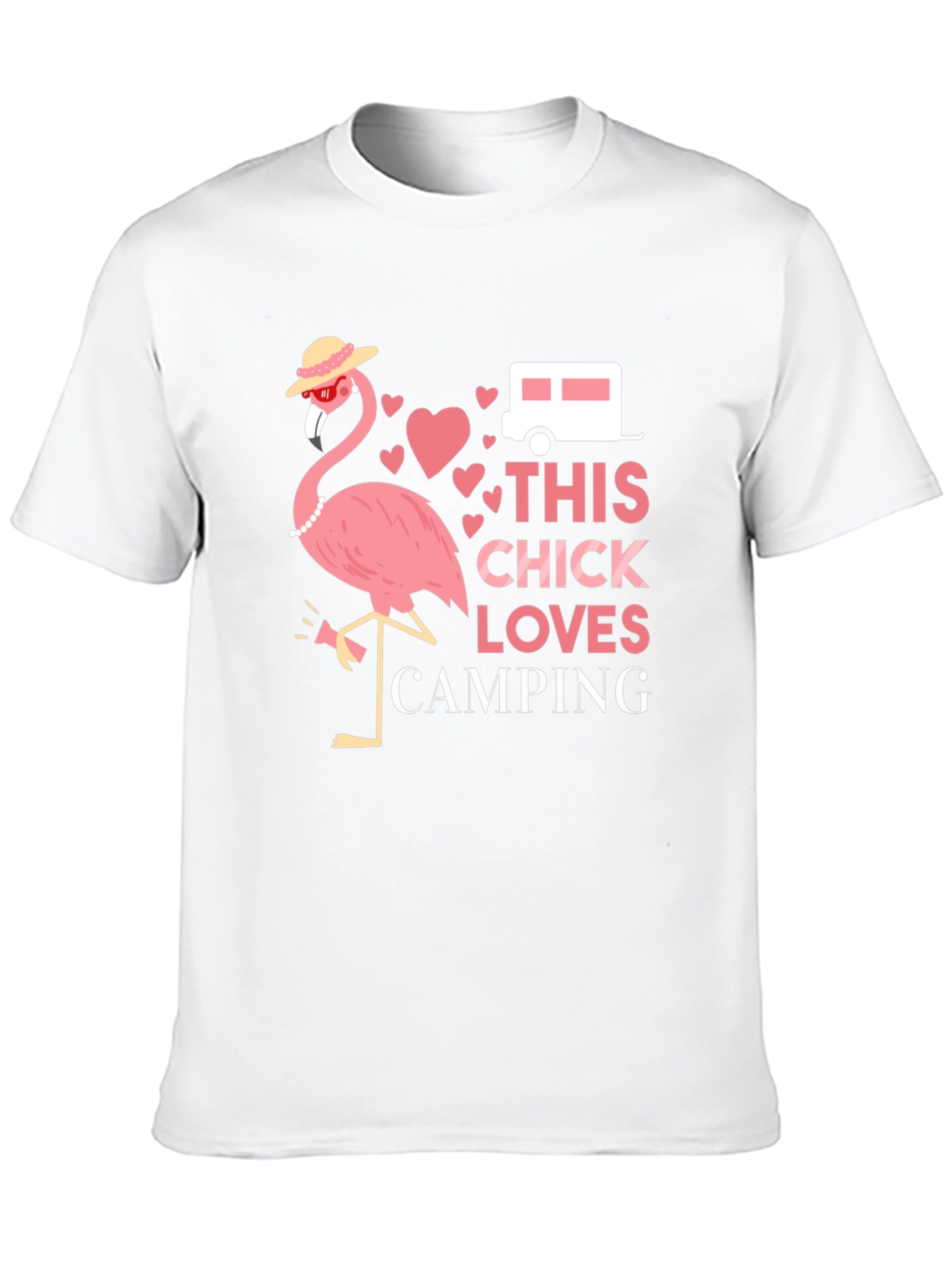 Funny Camping Flamingo Graphic Tee