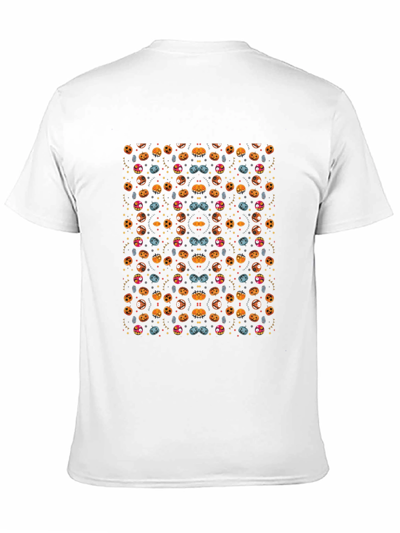 Spooky Halloween Pattern Black T-Shirt