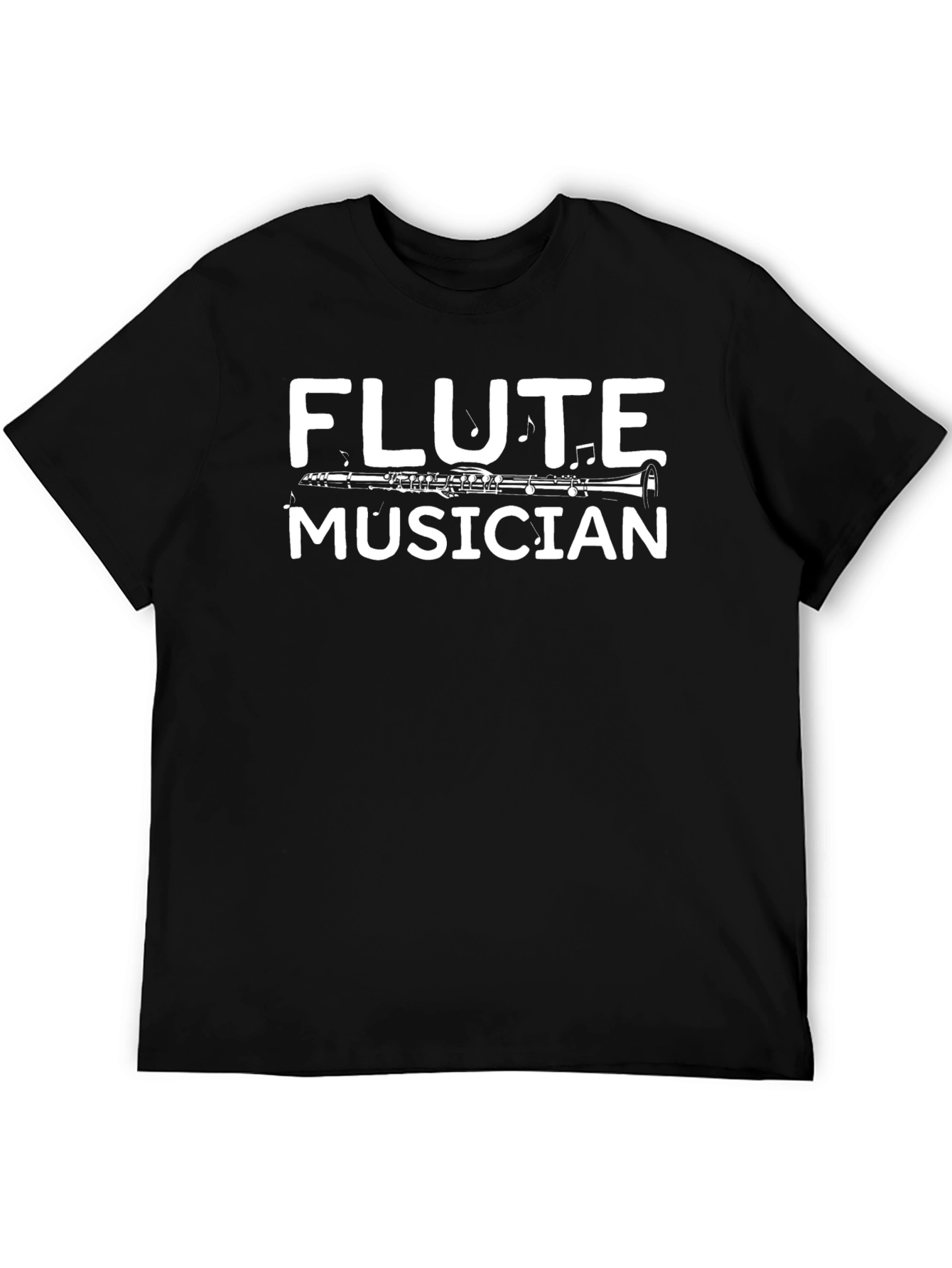 Flute Musician Black T-Shirt