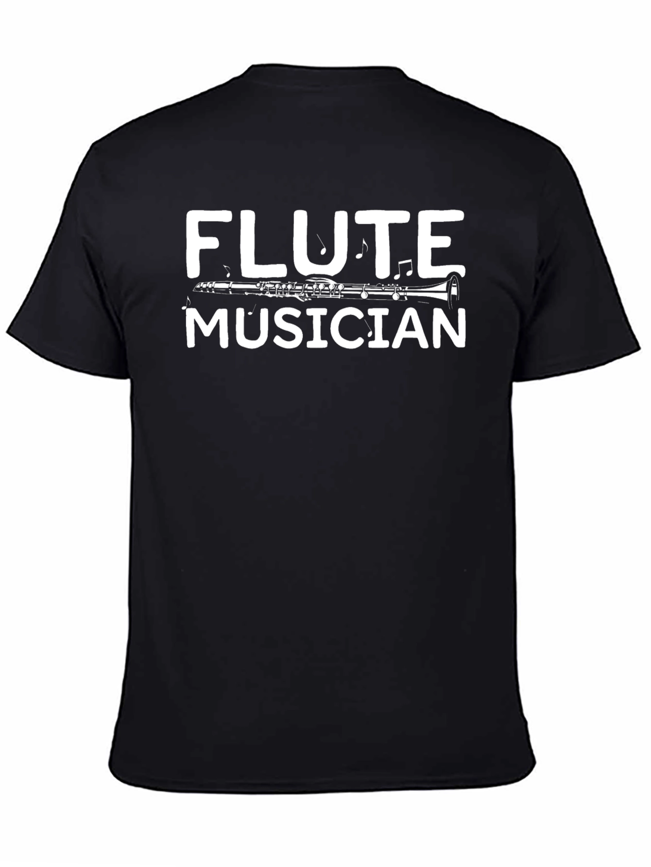 Flute Musician Black T-Shirt