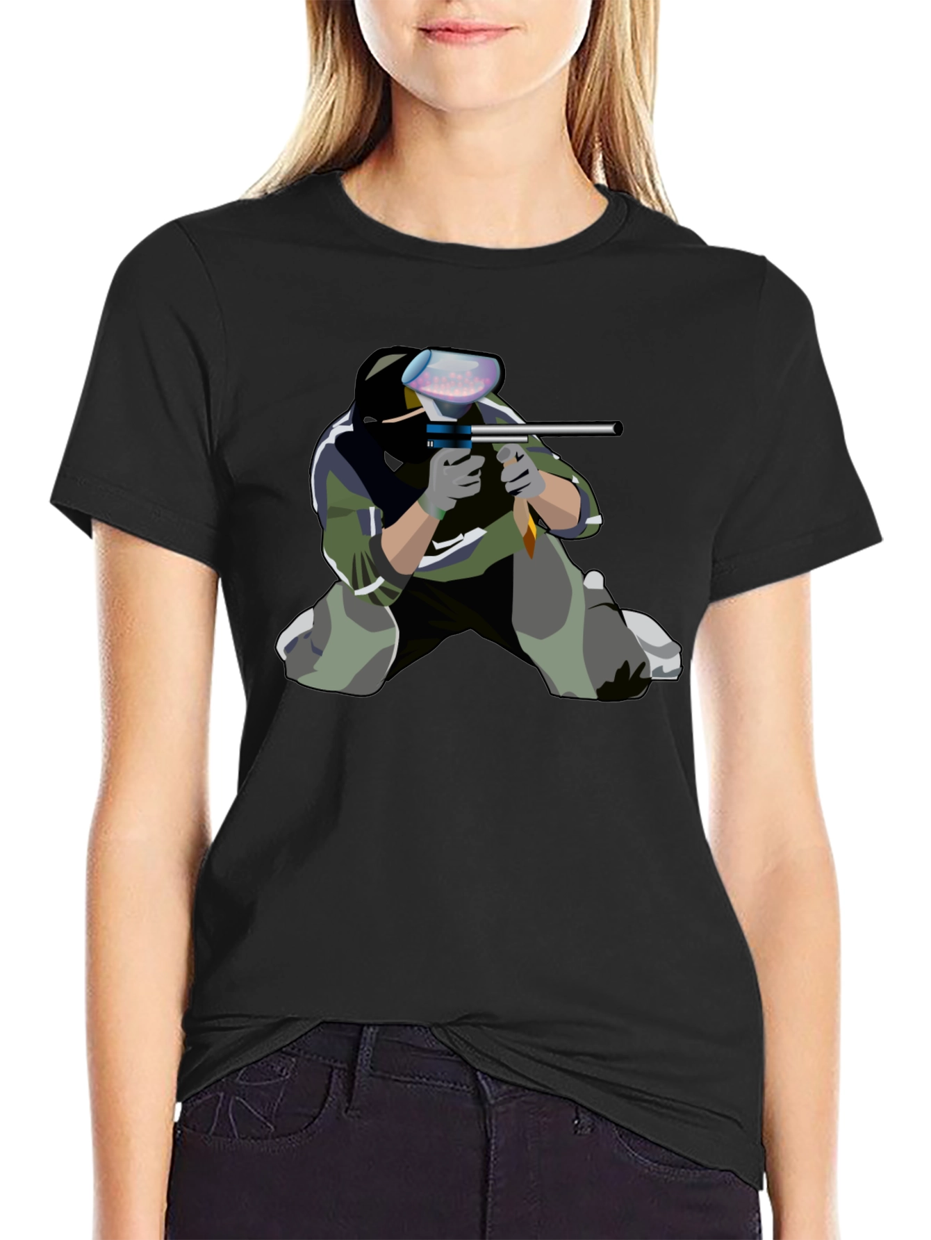 Paintball Player Graphic T-Shirt
