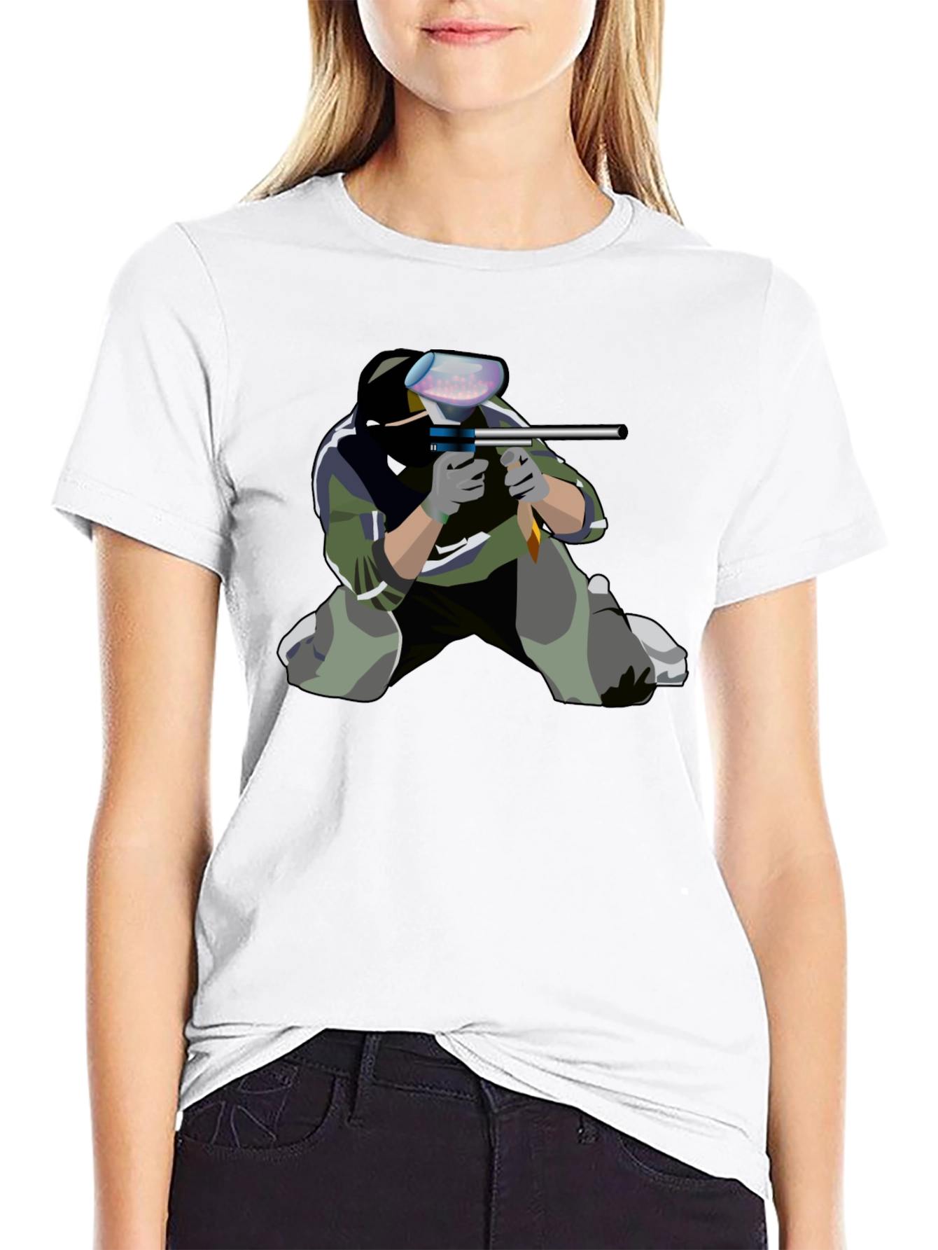 Paintball Player Graphic T-Shirt