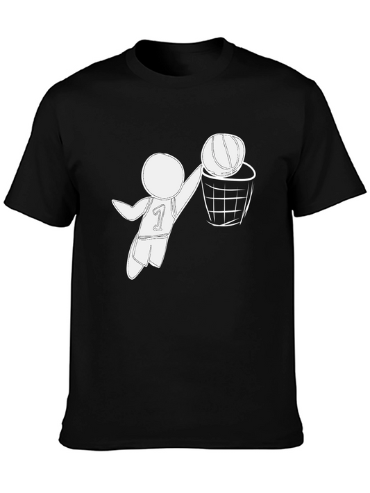 Basketball Player Graphic T-Shirt - Black