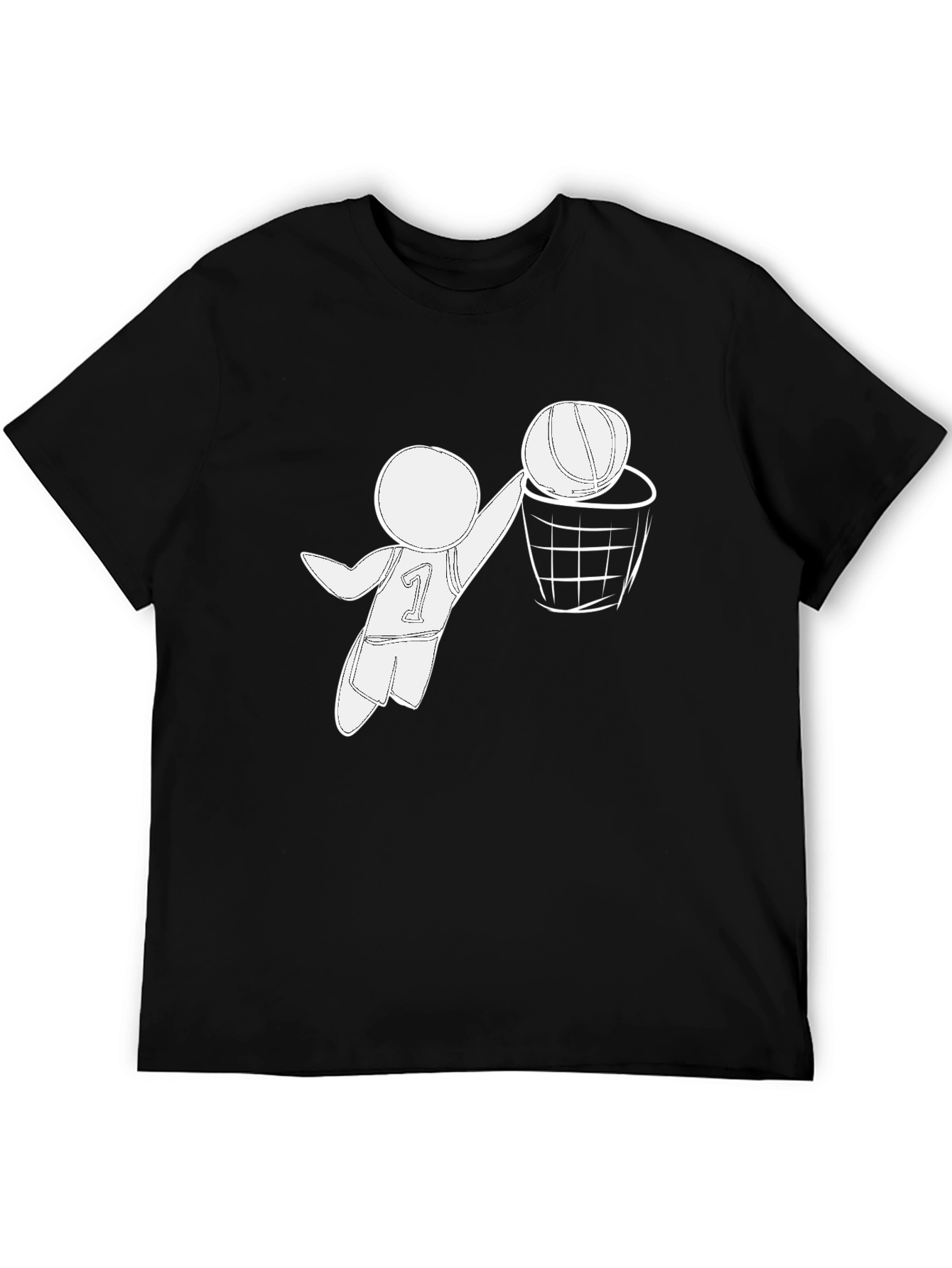 Basketball Player Graphic T-Shirt - Black