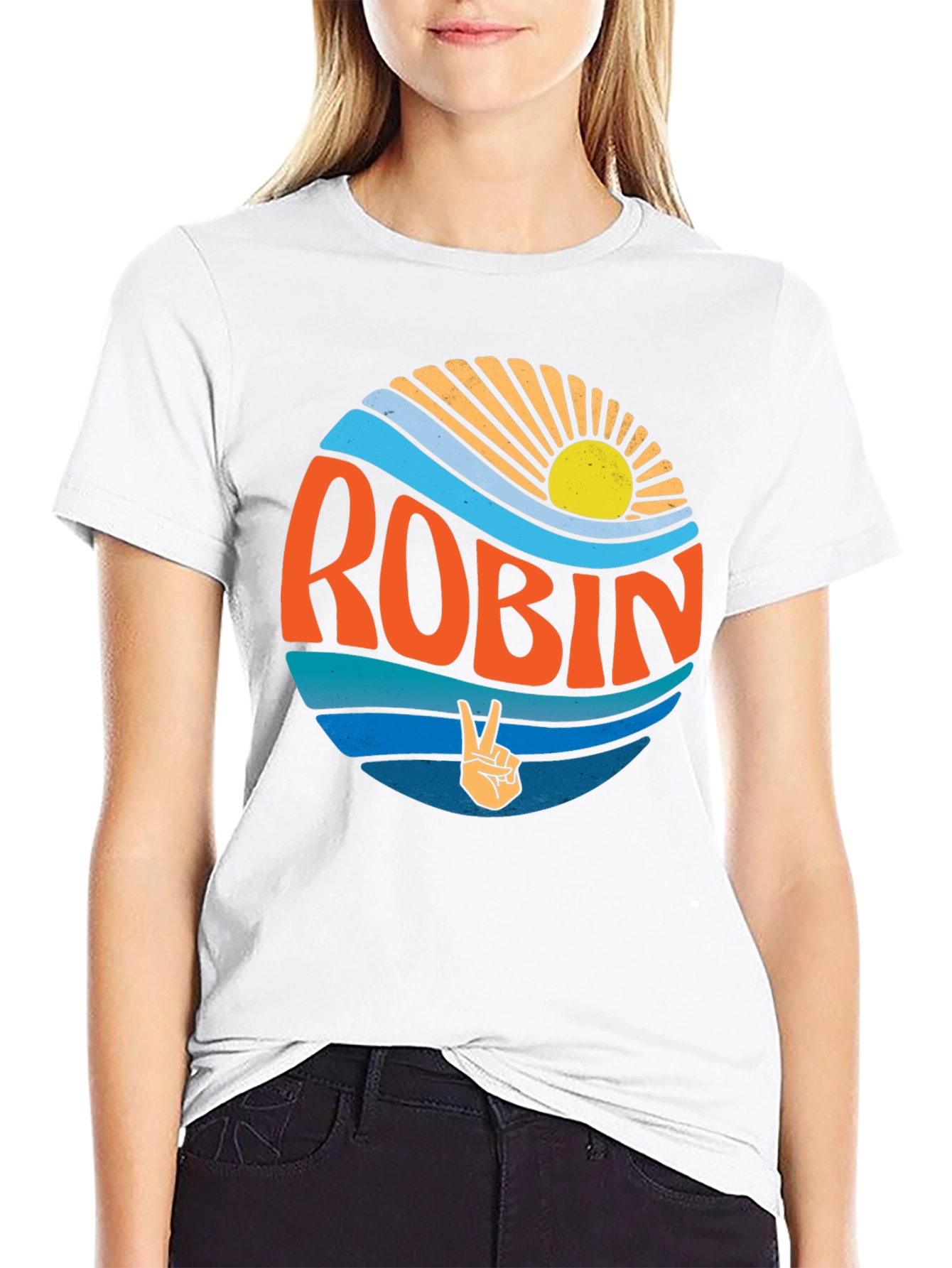 Robin Retro Sun & Wave T-Shirt