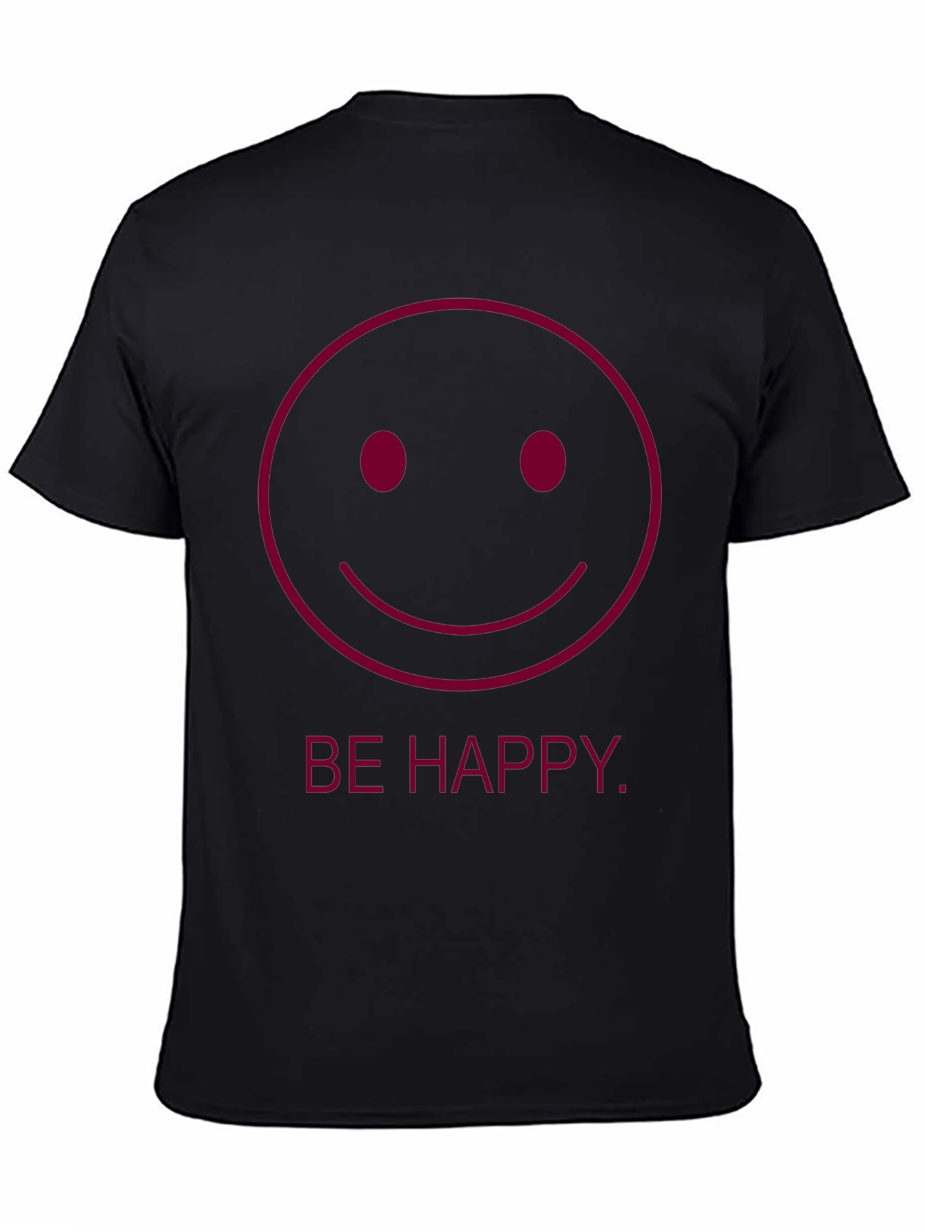 Be Happy Graphic Tee - Smiley Face Black T-Shirt