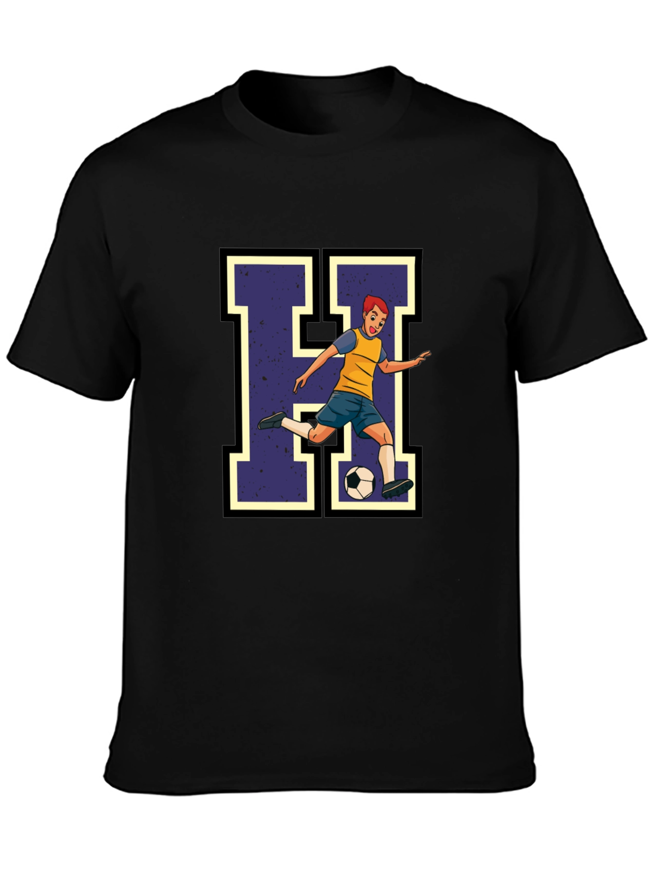 Soccer Player H Graphic Tee - Black