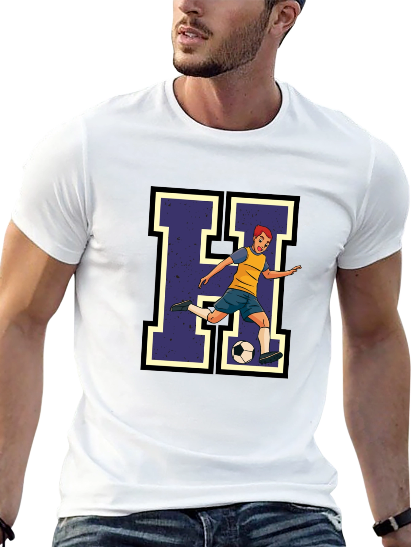 Soccer Player H Graphic Tee - Black