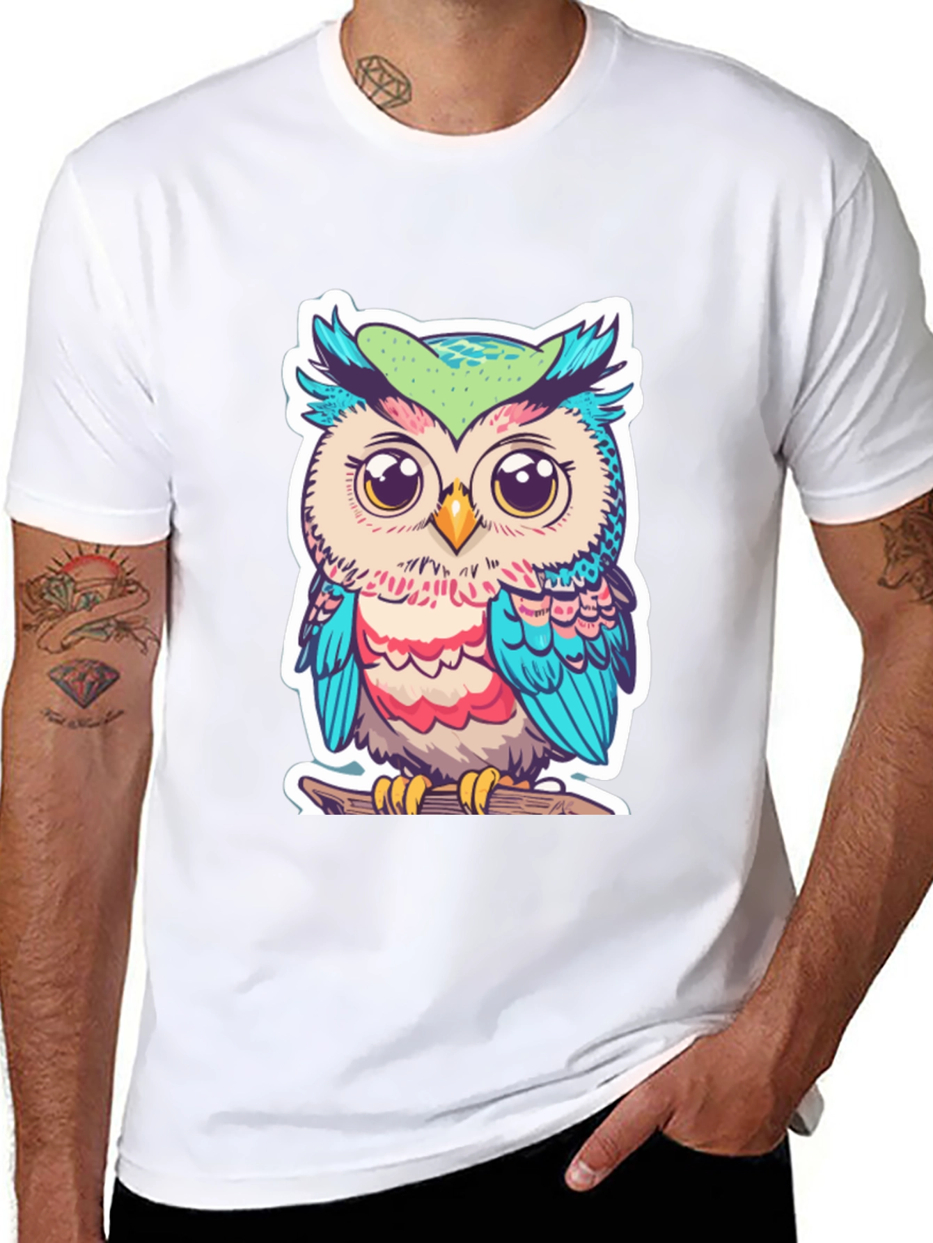 Cute Owl Graphic T-Shirt - Black Cotton Tee
