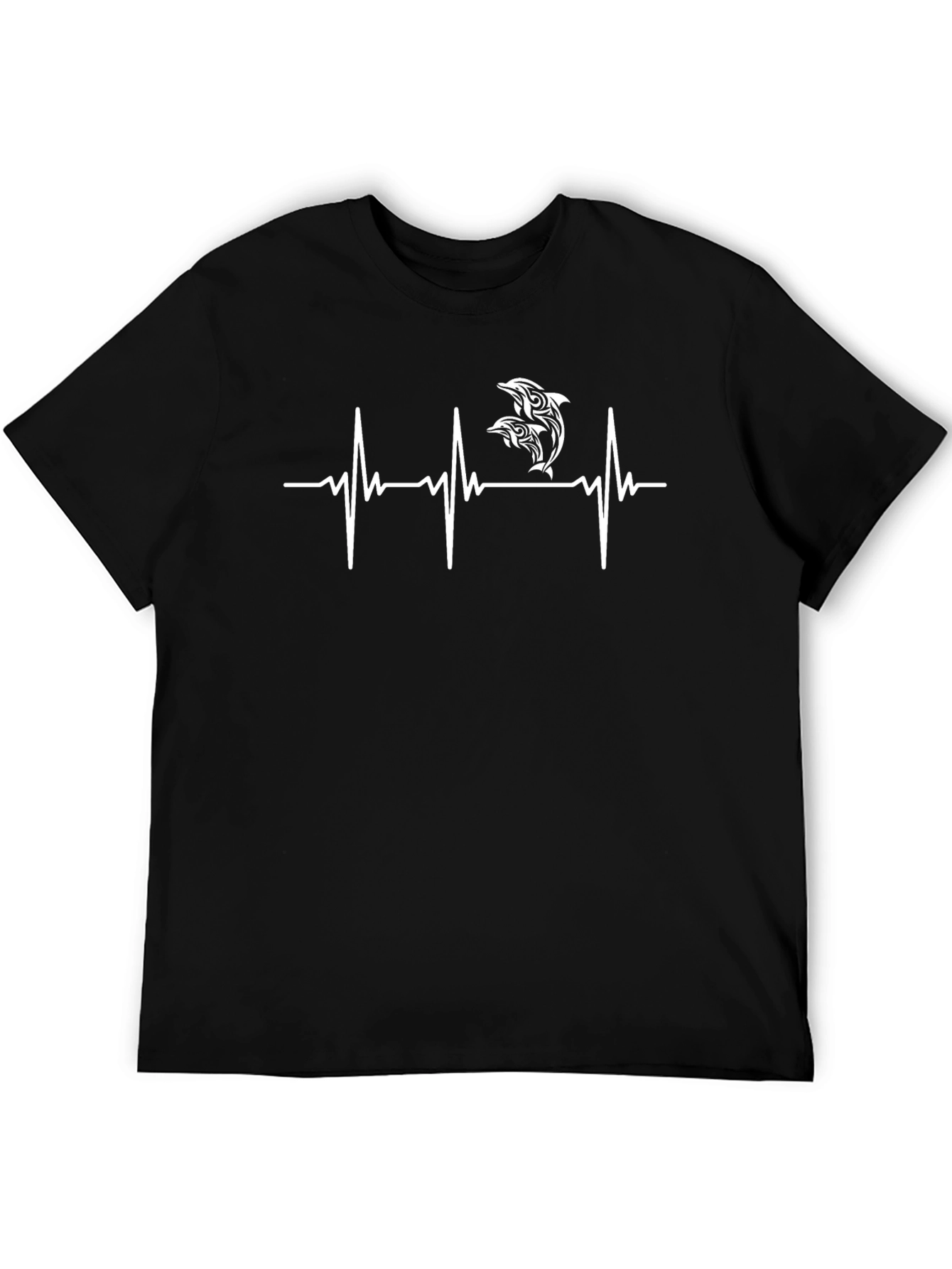 Dolphin Heartbeat T-Shirt - Black