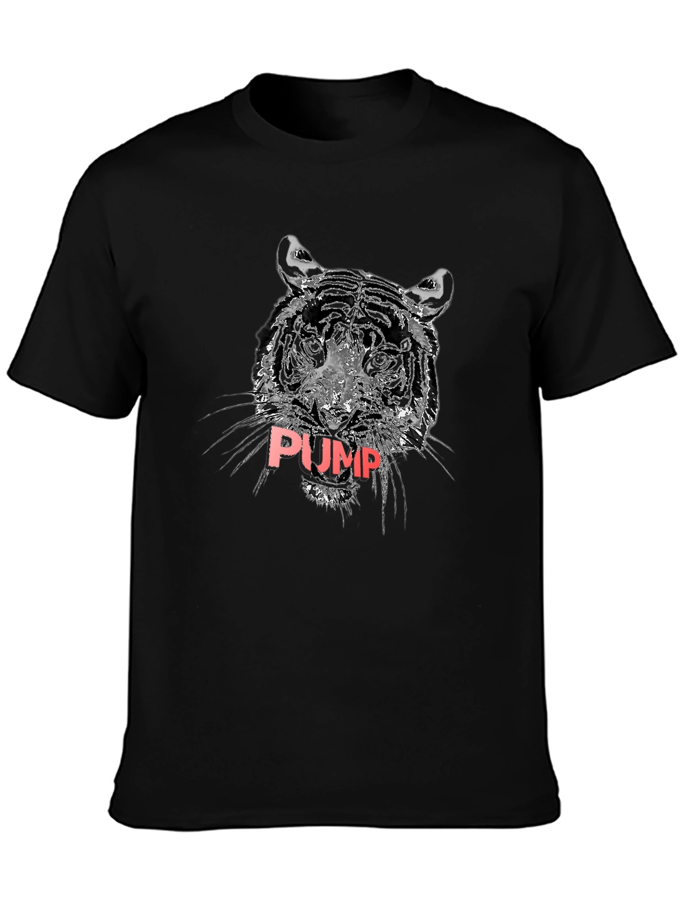 Tiger PUMP Graphic Tee - Black Cotton T-Shirt