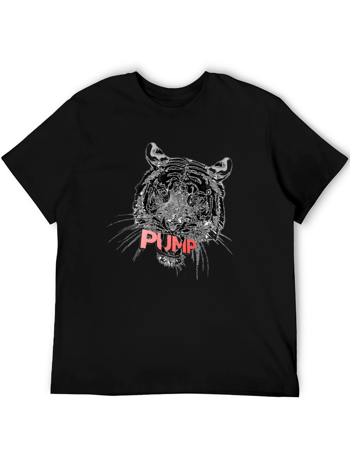 Tiger PUMP Graphic Tee - Black Cotton T-Shirt