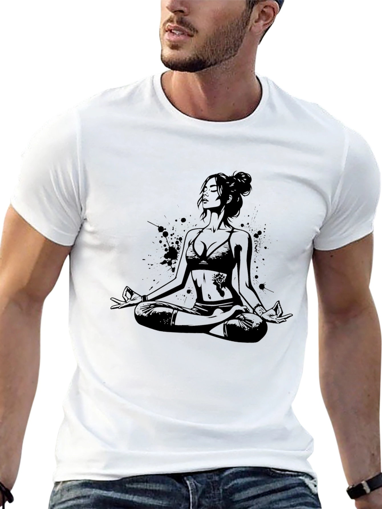 Yoga Pose Graphic Tee - Black