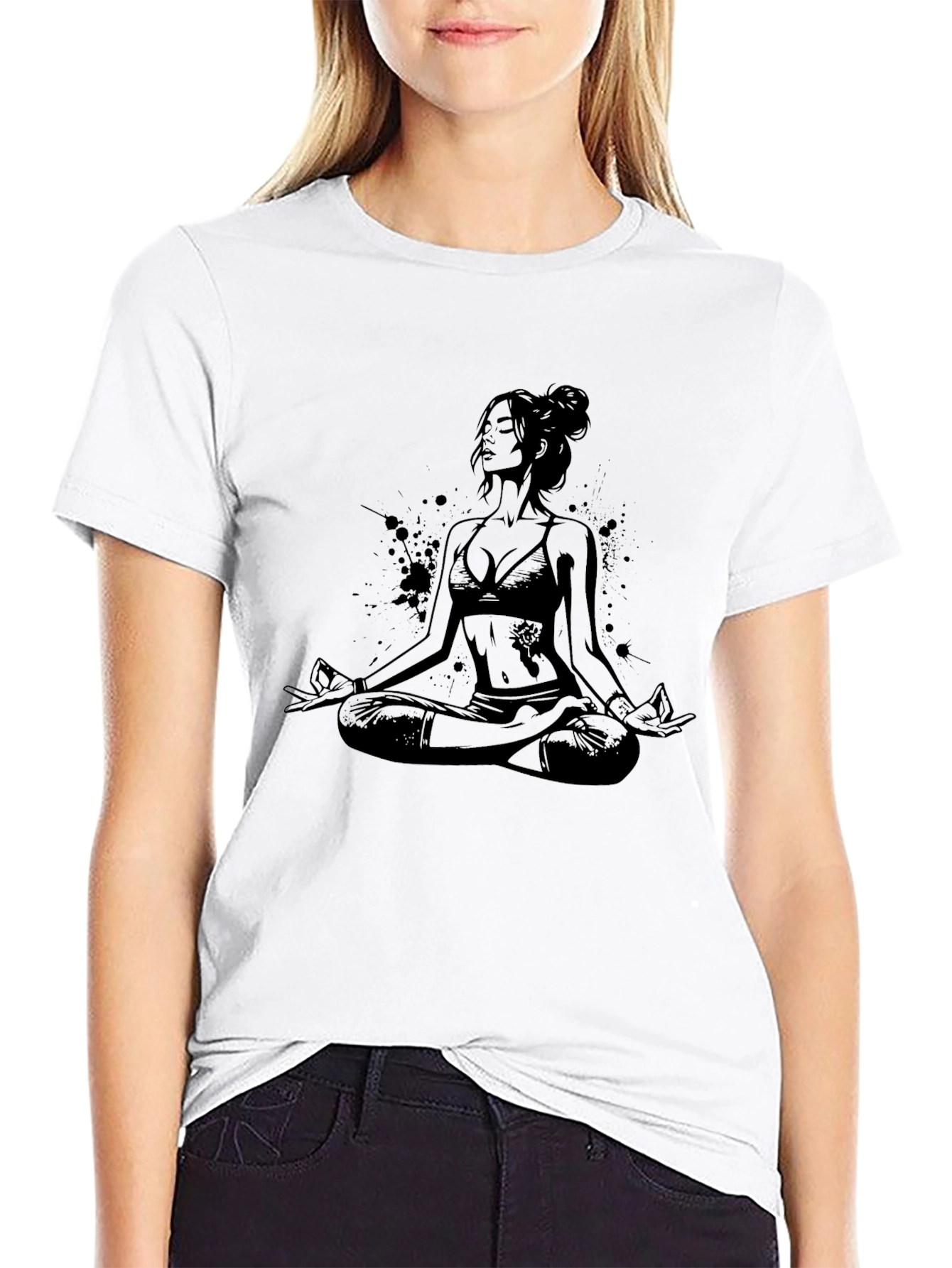 Yoga Pose Graphic Tee - Black