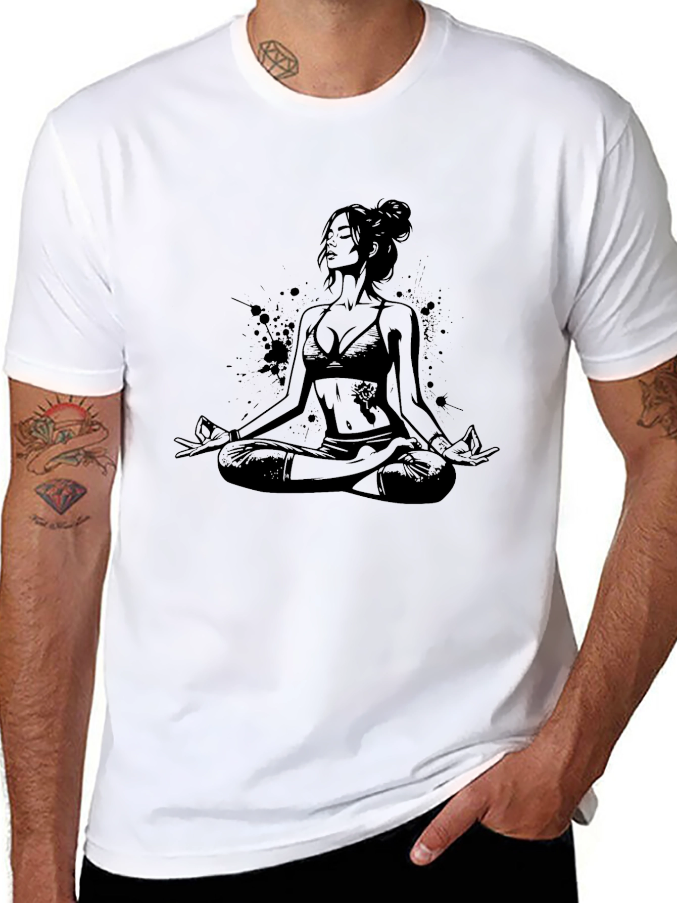Yoga Pose Graphic Tee - Black