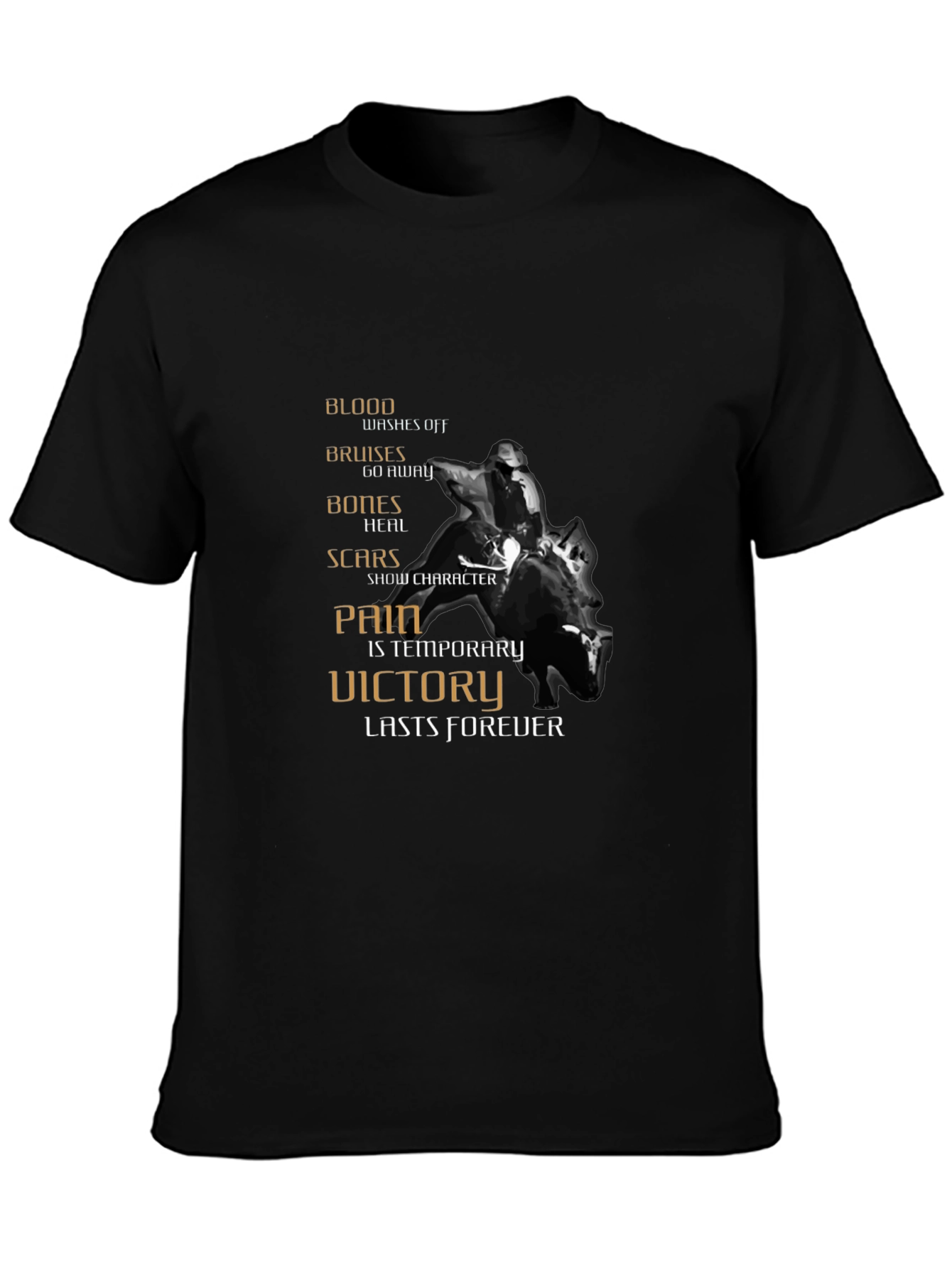 Motivational Rider Graphic T-Shirt - Pain is Temporary