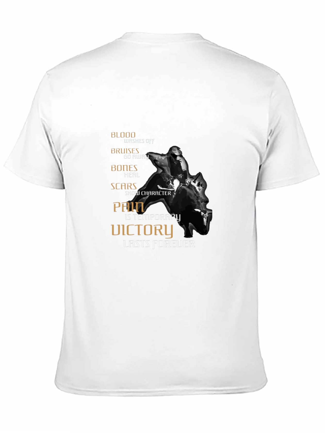 Motivational Rider Graphic T-Shirt - Pain is Temporary