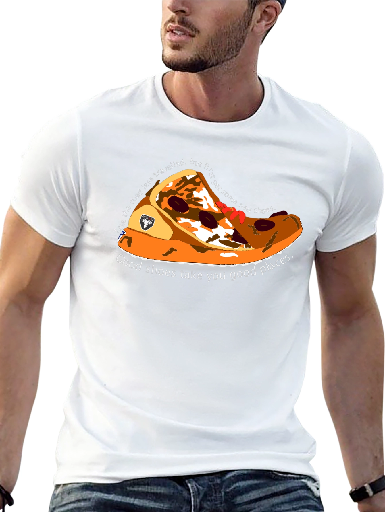 Pizza Shoe Graphic T-Shirt - Unique Design