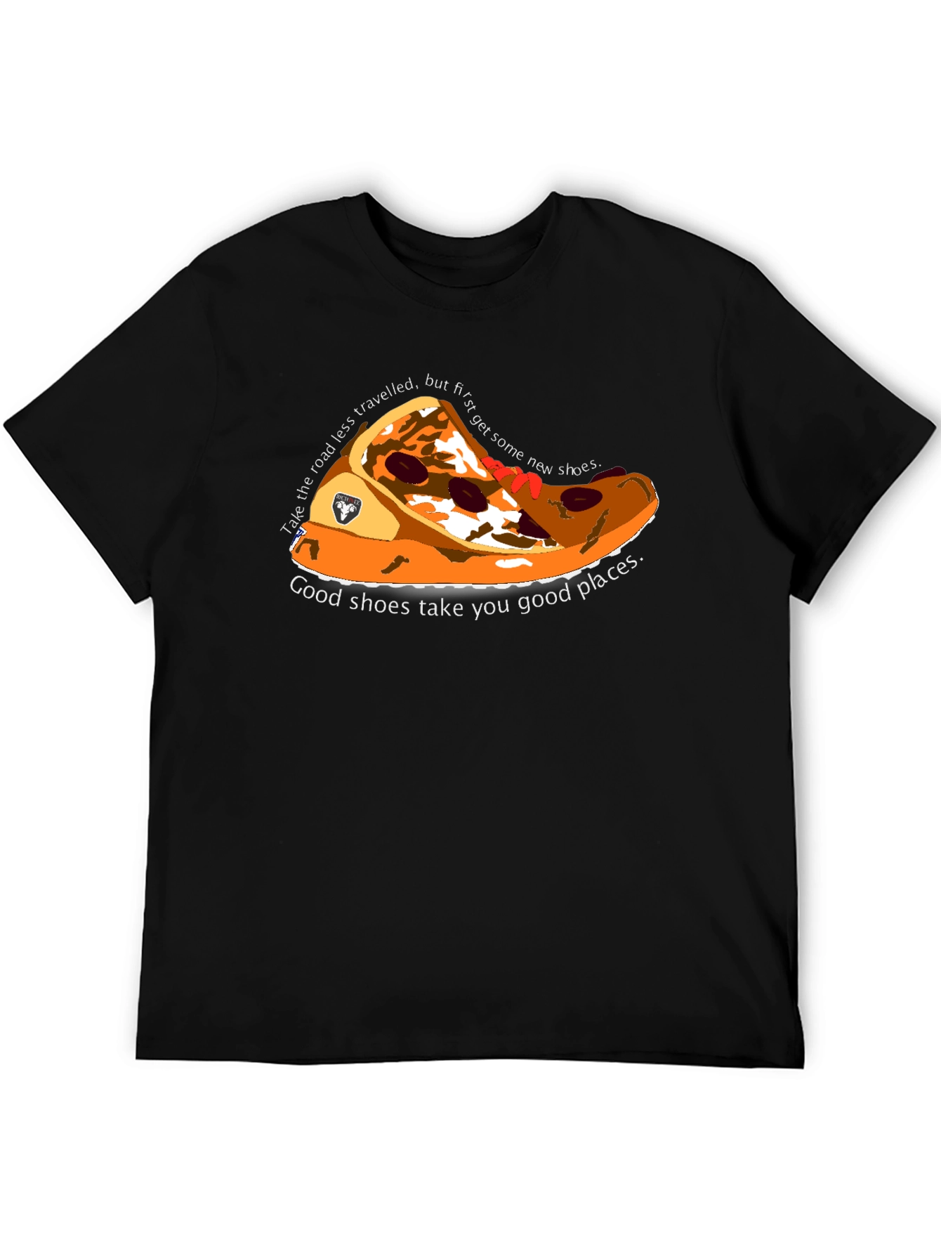 Pizza Shoe Graphic T-Shirt - Unique Design