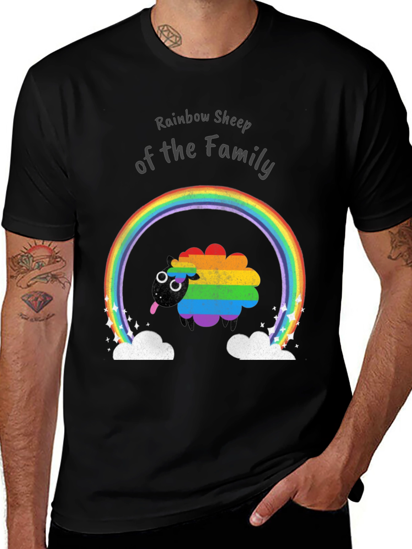 Rainbow Sheep Family Pride T-Shirt