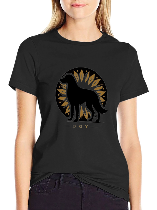DGY Dog Silhouette Graphic Tee - Black Cotton Blend