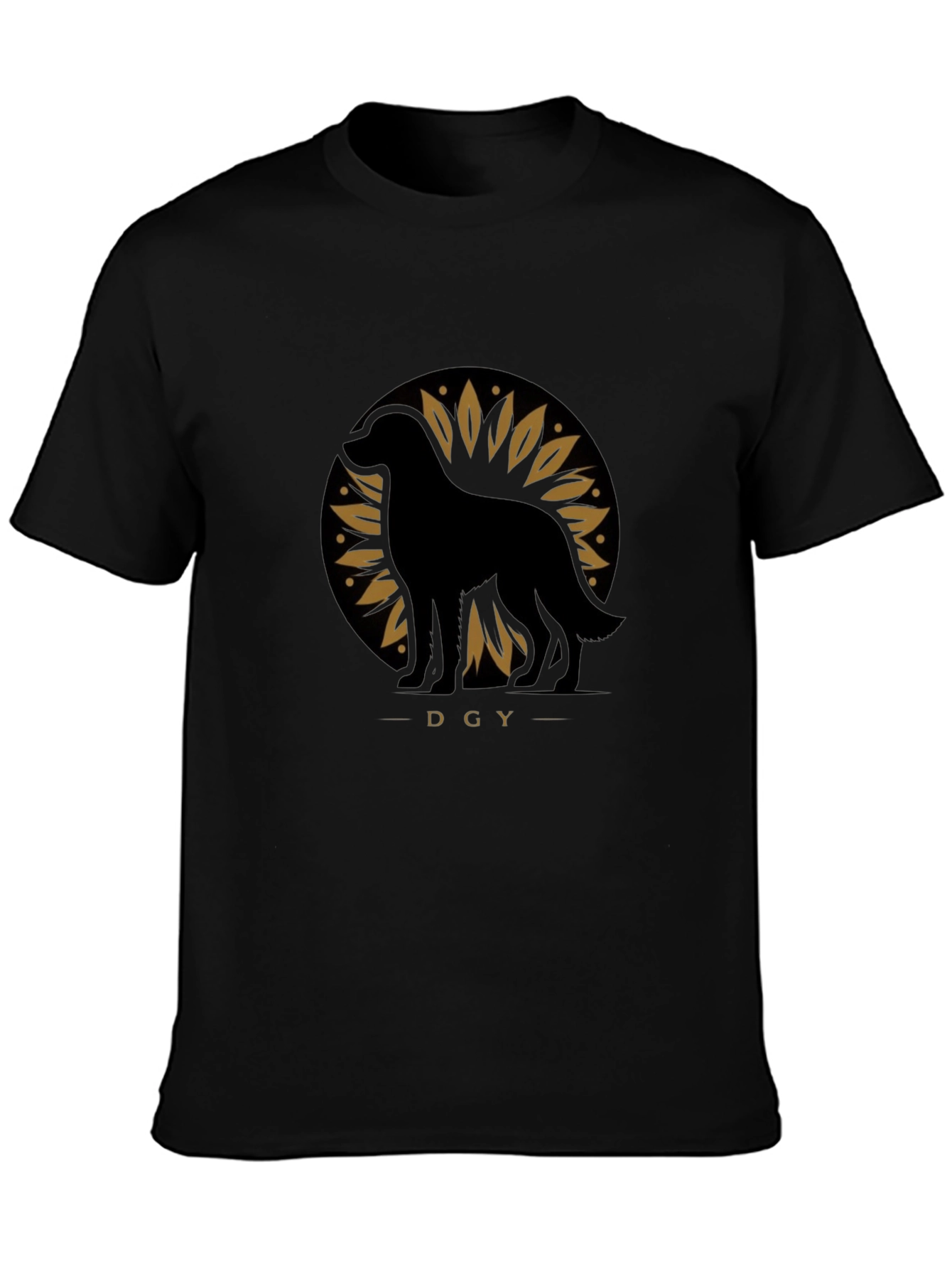 DGY Dog Silhouette Graphic Tee - Black Cotton Blend