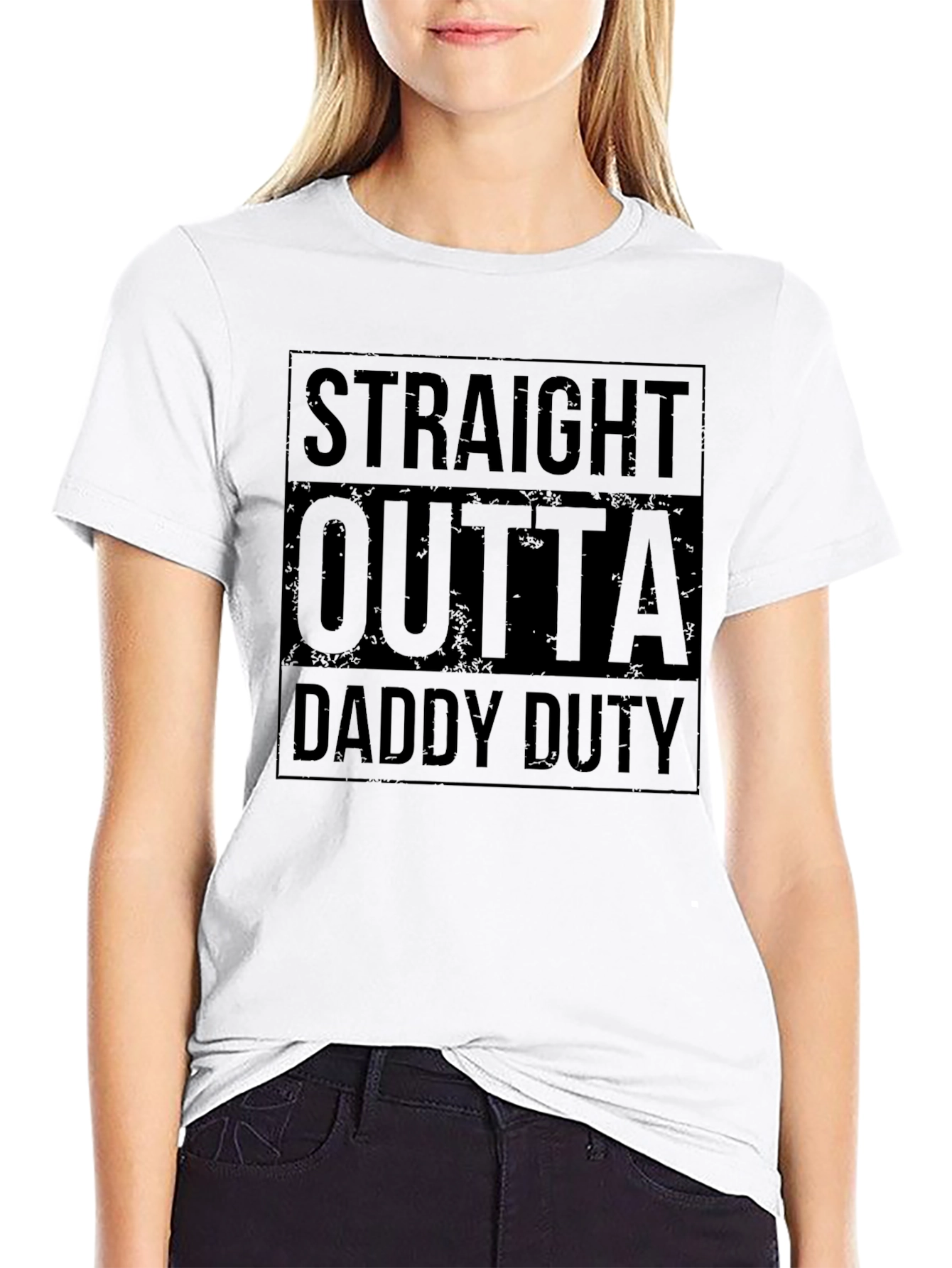 Straight Outta Daddy Duty T-Shirt - Black Graphic Tee